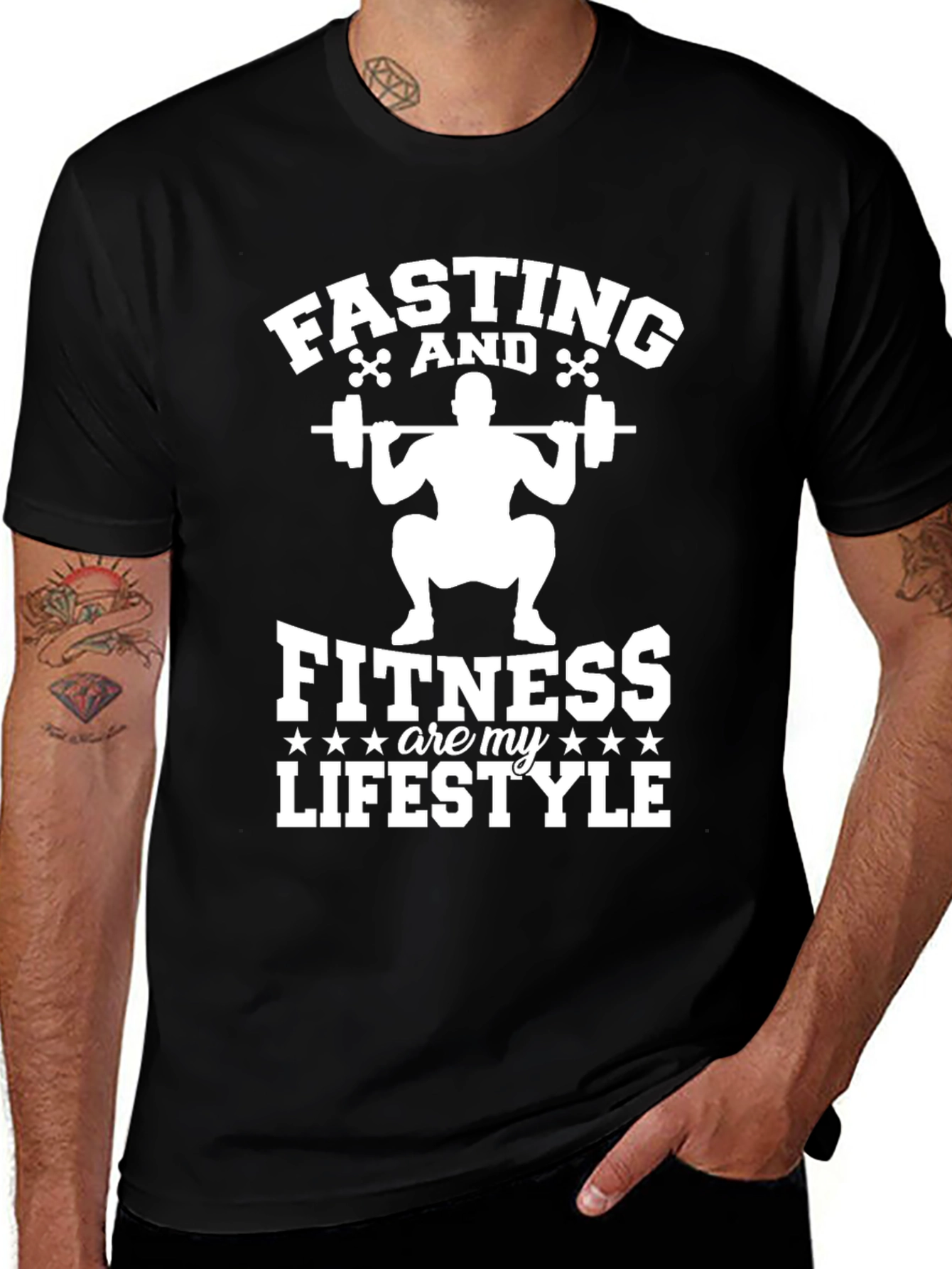 Variant 3 of Fasting Fitness Lifestyle Graphic Tee - Workout Shirt