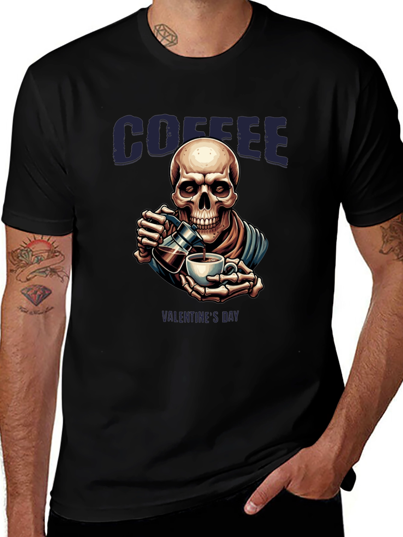 Variant 19 of Coffee Skeleton T-Shirt - Valentine's Day Gift