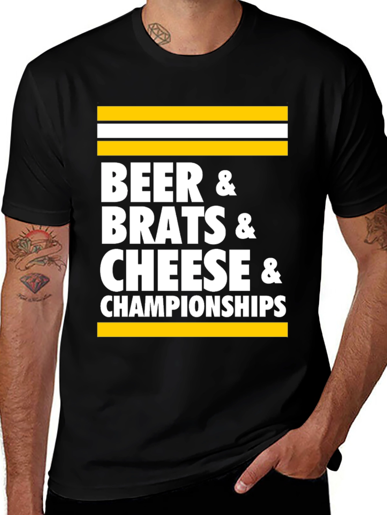 Variant 27 of Beer & Brats & Cheese & Championships Graphic Tee