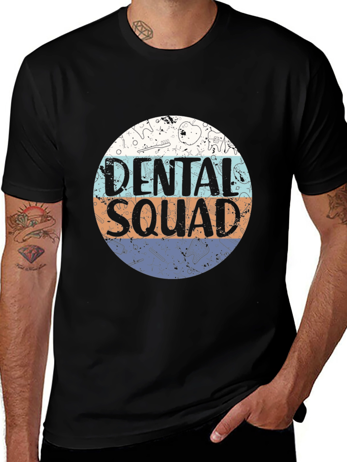 Dental Squad Graphic Tee - Black Cotton T-Shirt
