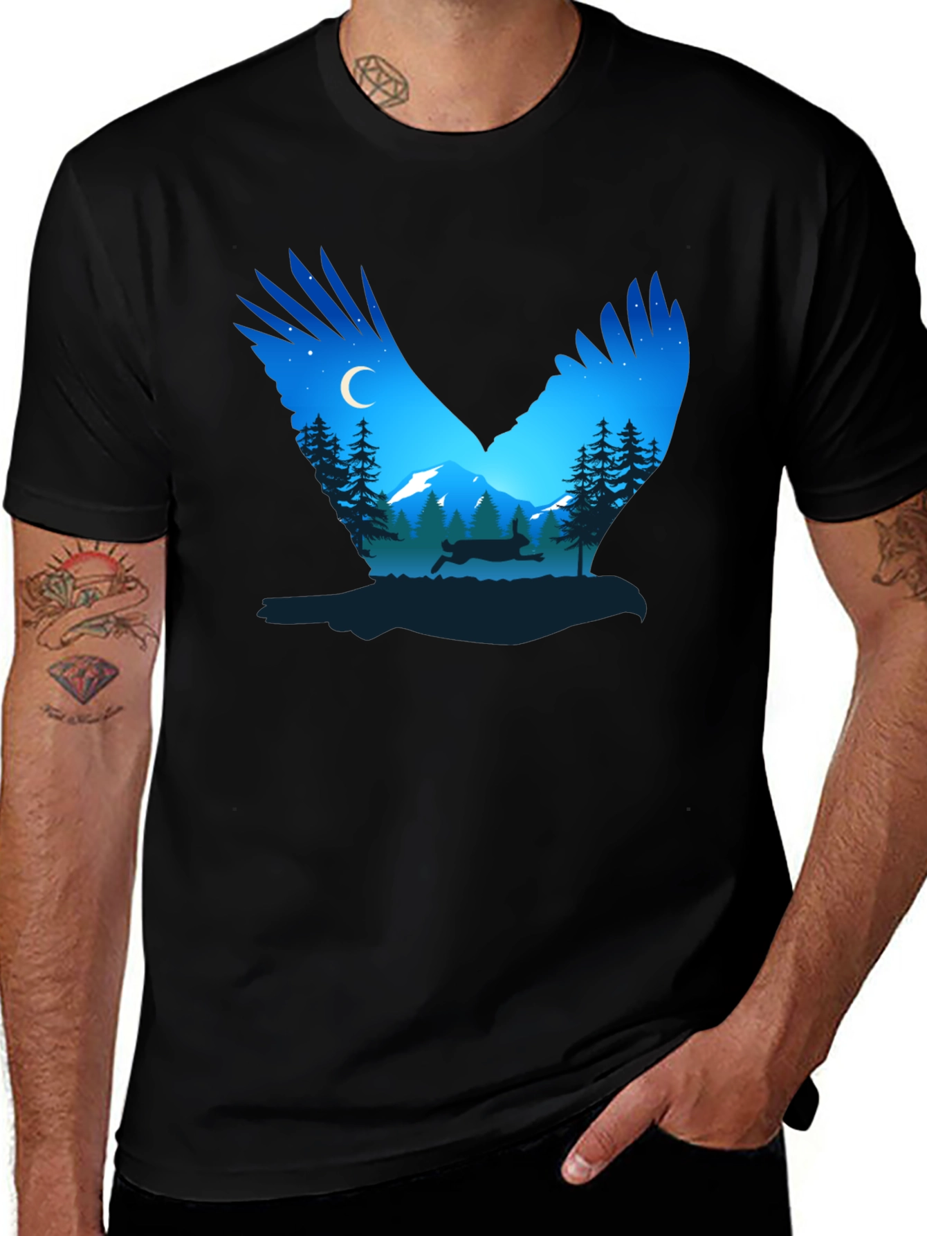 Variant 11 of Eagle Wings Nature Scene Graphic Tee