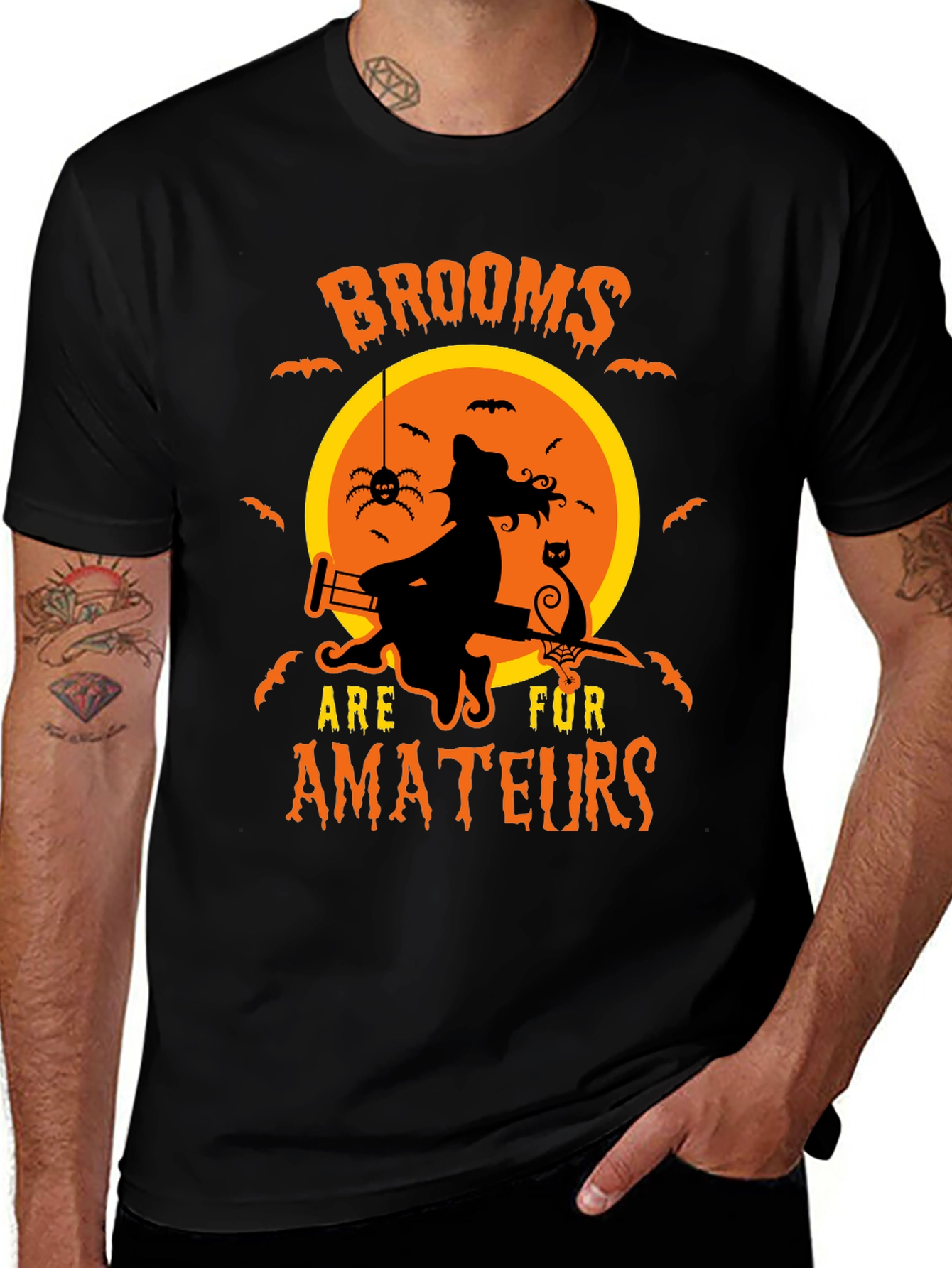 Witch Halloween T-Shirt Brooms Are For Amateurs