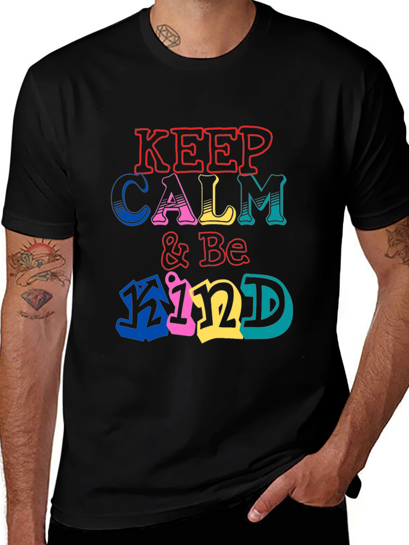 Variant 28 of Keep Calm & Be Kind Graphic Tee - Comfort & Style