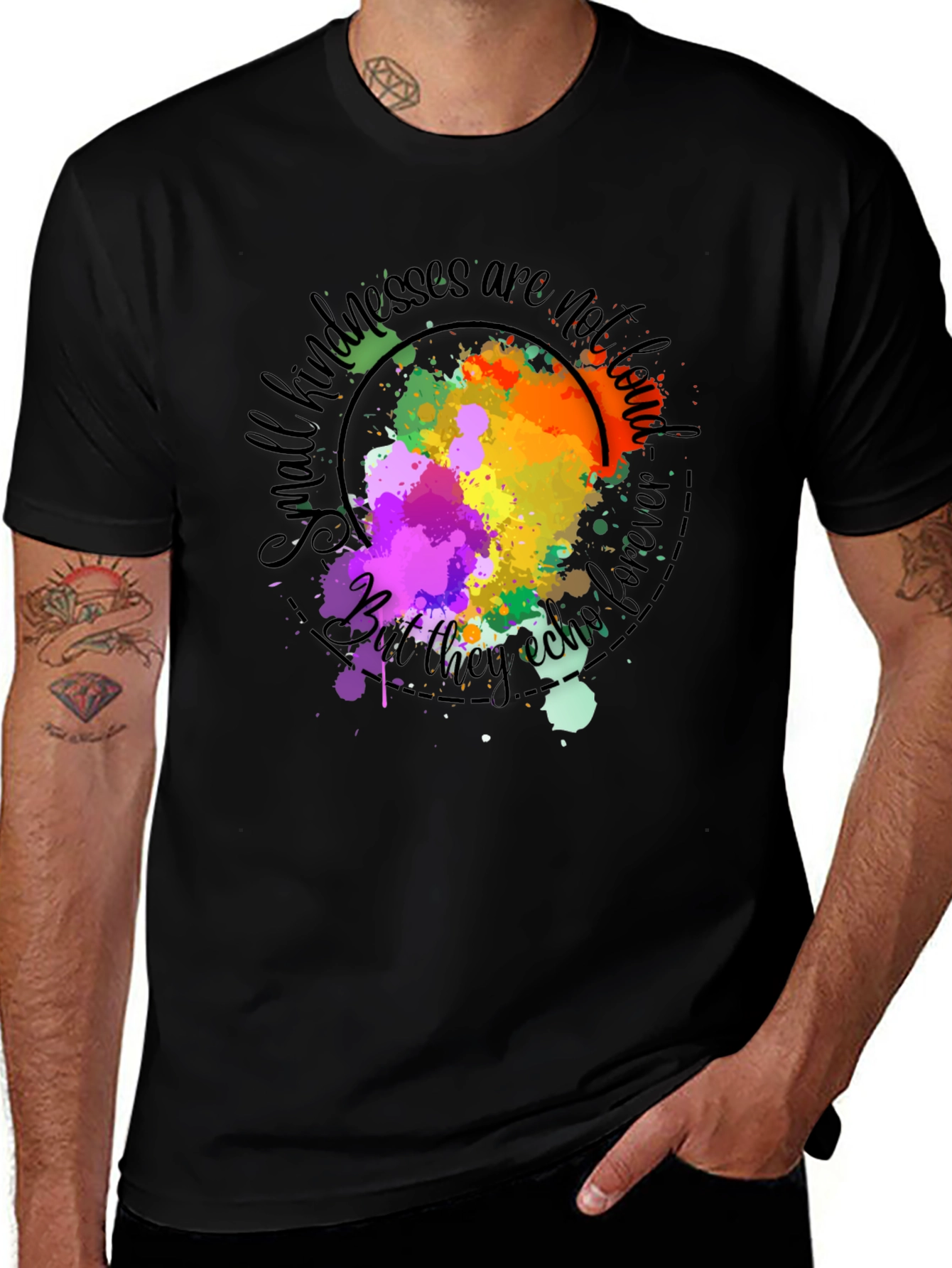 Variant 21 of Kindness Echoes T-Shirt - Artistic Graphic Tee