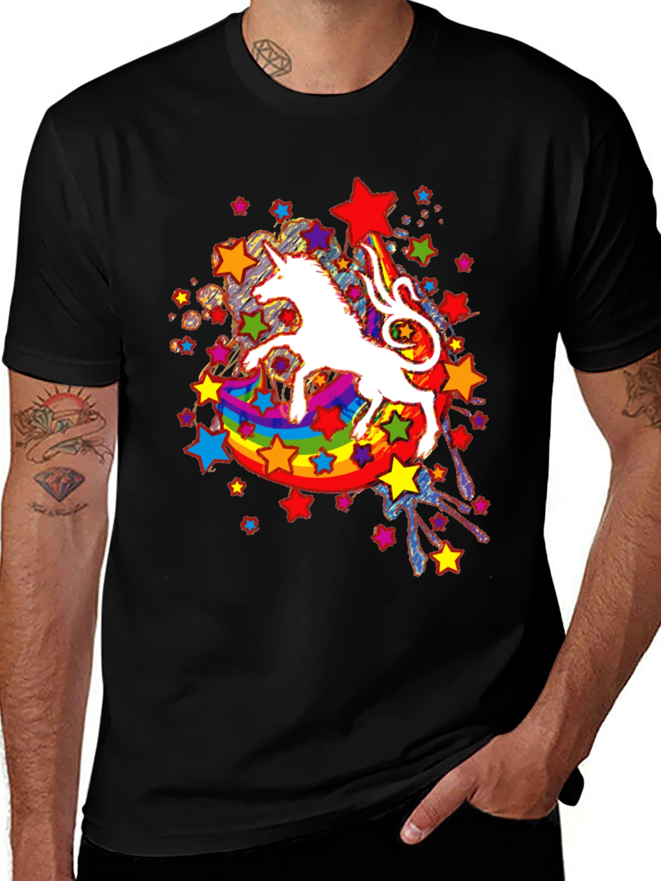 Variant 13 of Unicorn Rainbow Star Graphic Tee