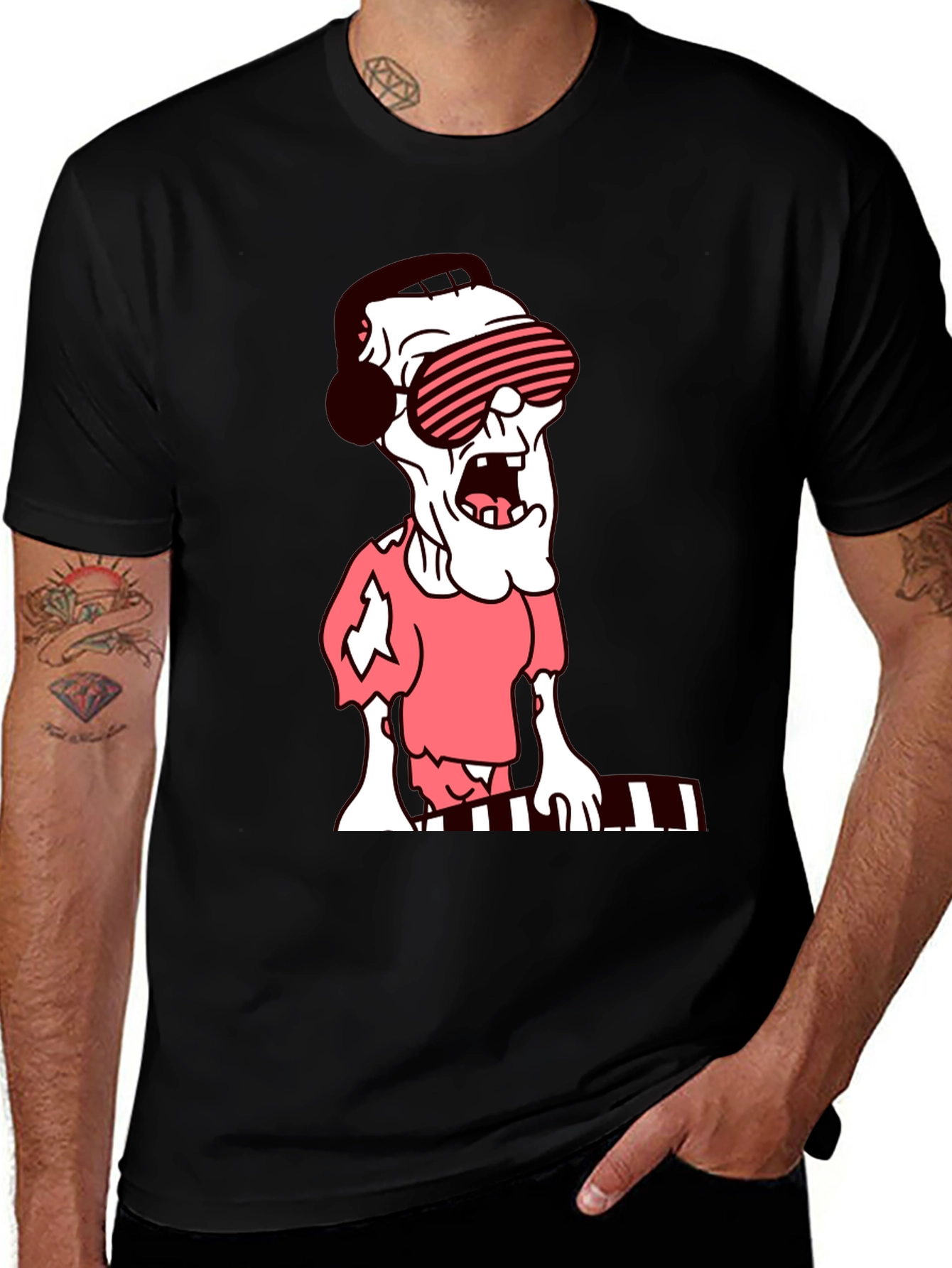 Variant 14 of Zombie DJ Graphic T-Shirt - Unique Music Lover Tee