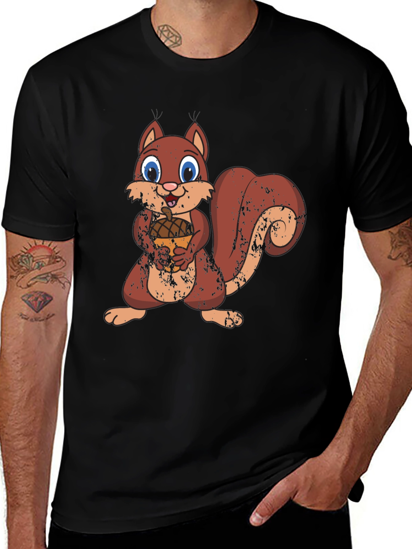 Variant 3 of Cute Squirrel Holding Acorn Graphic Tee