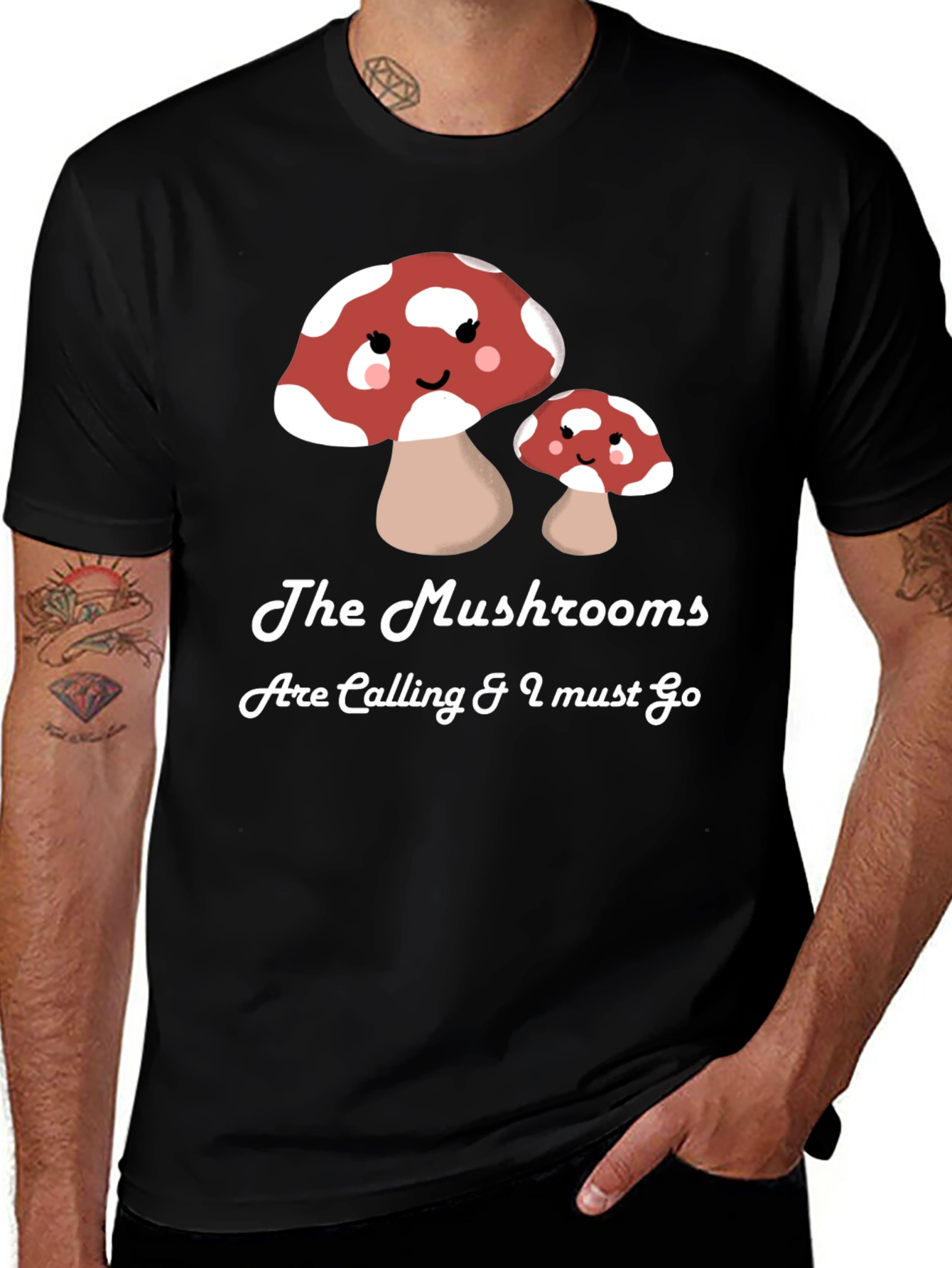 Variant 18 of Mushroom Calling T-Shirt - Funny Nature Lover Tee