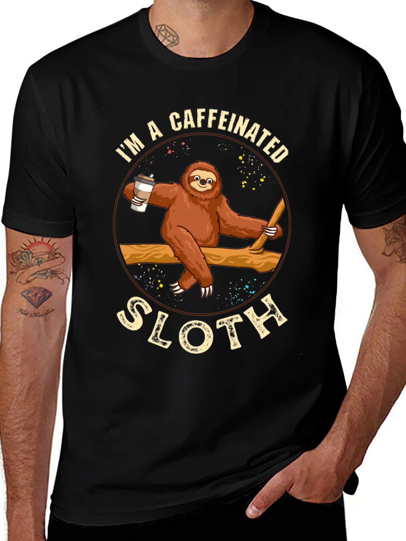 Variant 21 of Caffeinated Sloth Graphic T-Shirt - Unisex