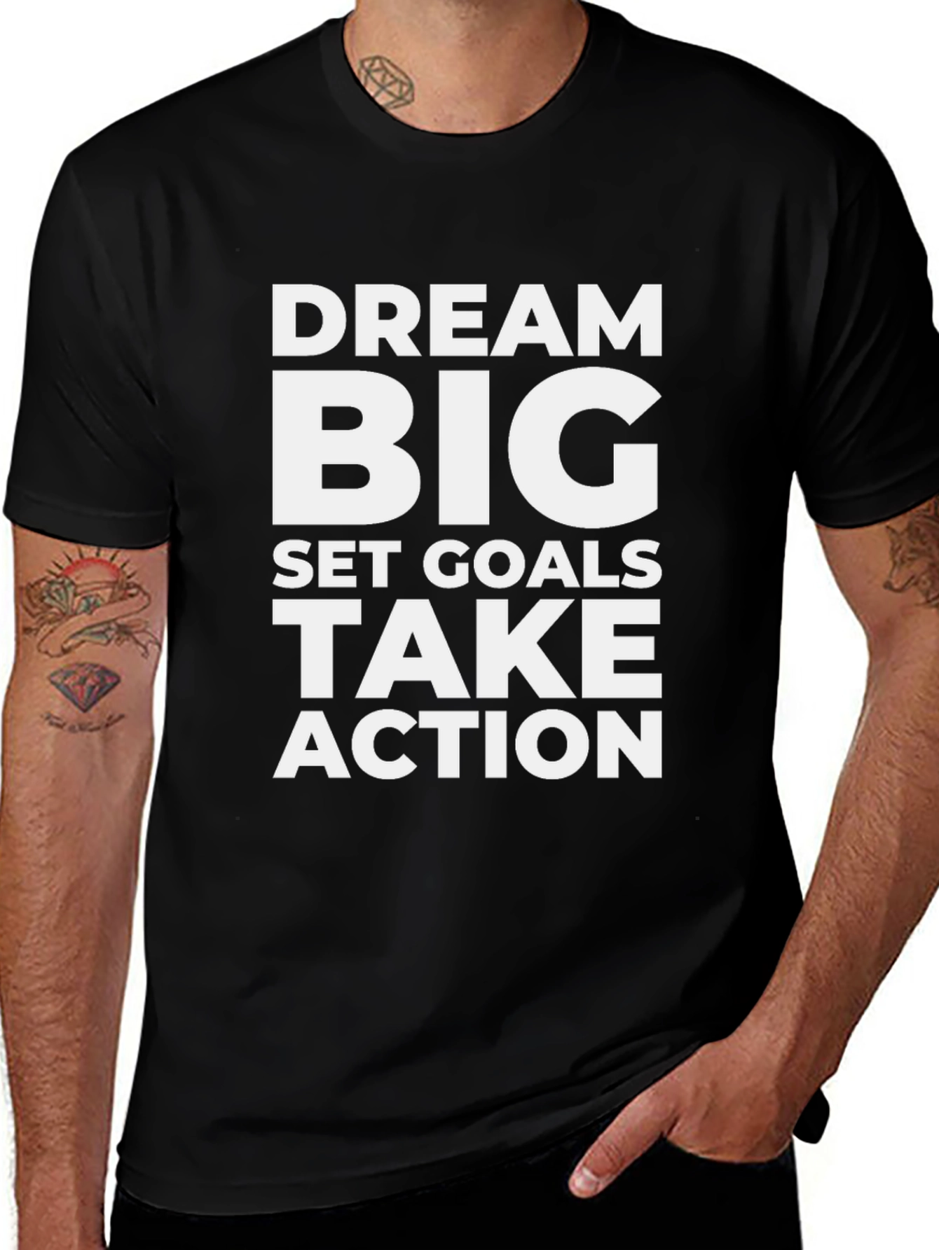 Variant 26 of Dream Big Graphic T-Shirt - Motivational Black Tee