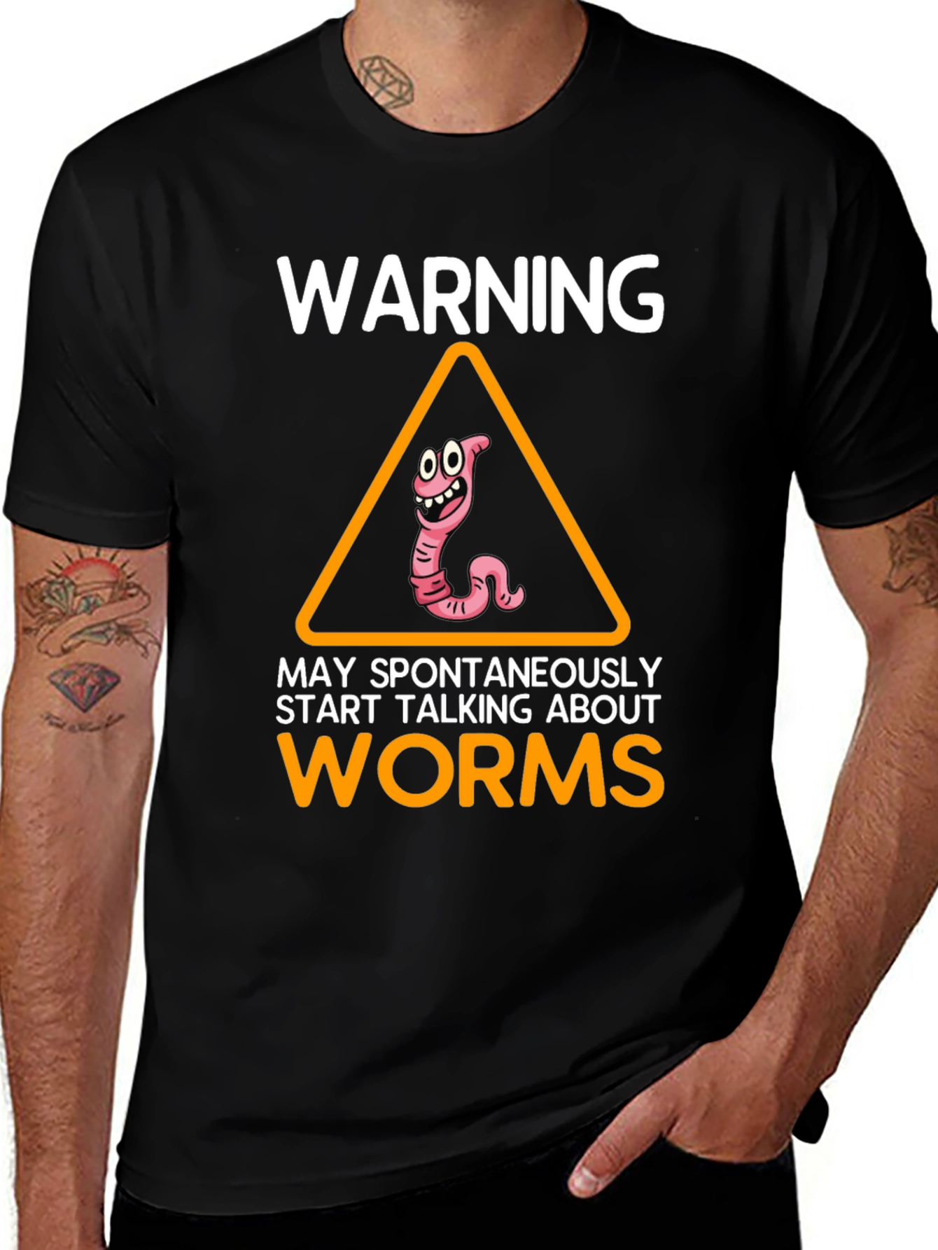Variant 19 of Warning: May Spontaneously Talk About Worms T-Shirt