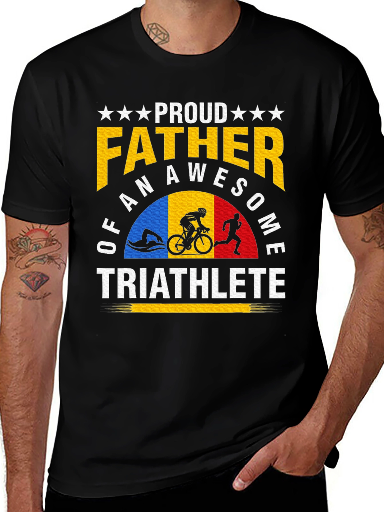 Variant 22 of Proud Father of an Awesome Triathlete T-Shirt