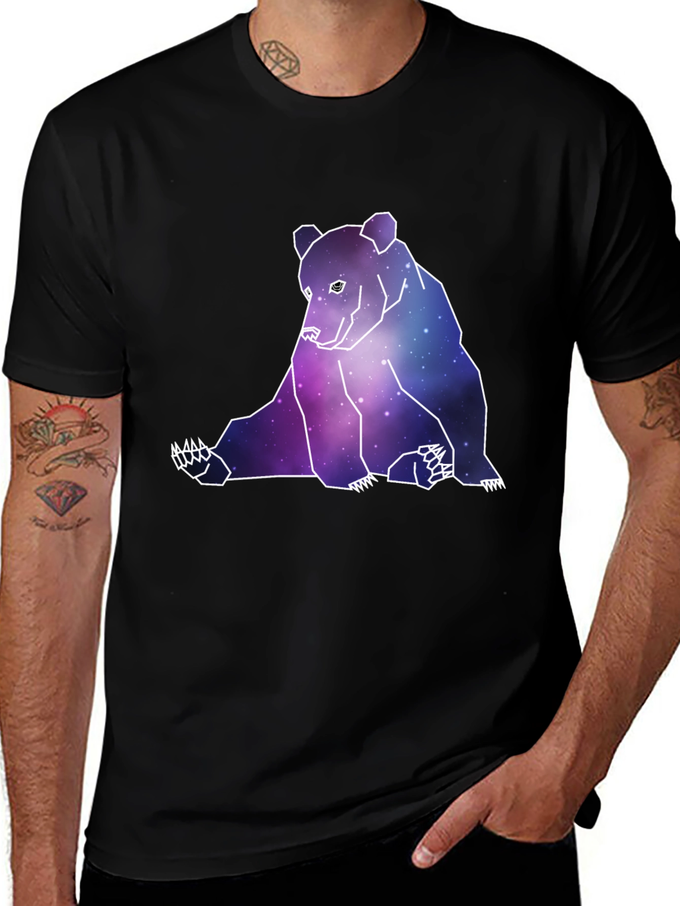Variant 10 of Cosmic Bear Graphic Tee - Black
