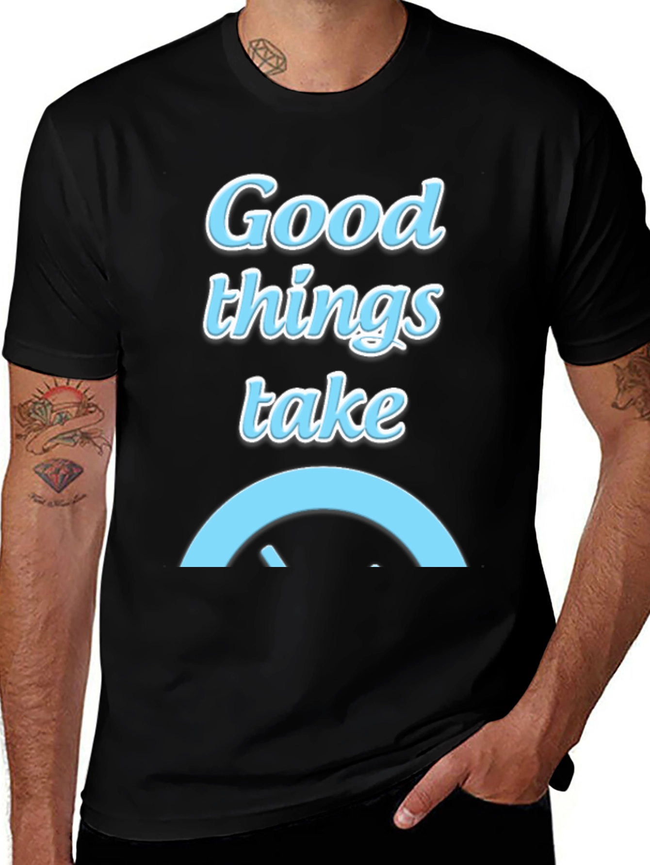 Variant 18 of Good Things Take Time Black Graphic Tee