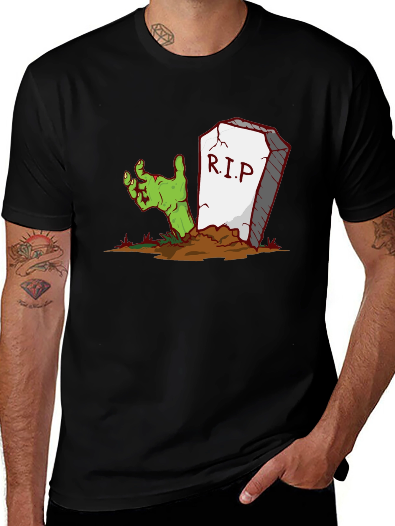 Variant 9 of Zombie Hand RIP T-Shirt - Halloween Apparel