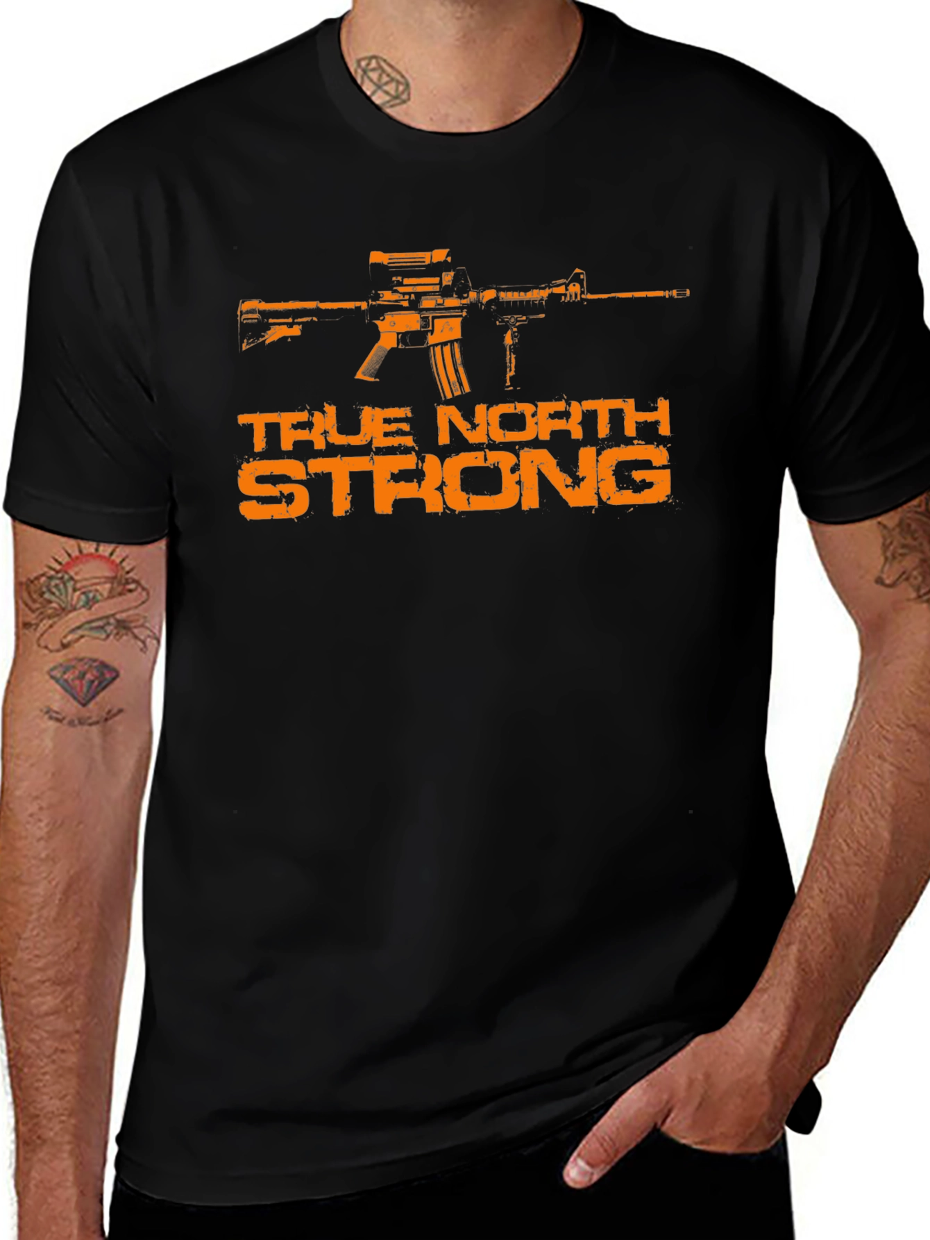 True North Strong T-Shirt - Gun Graphic Tee
