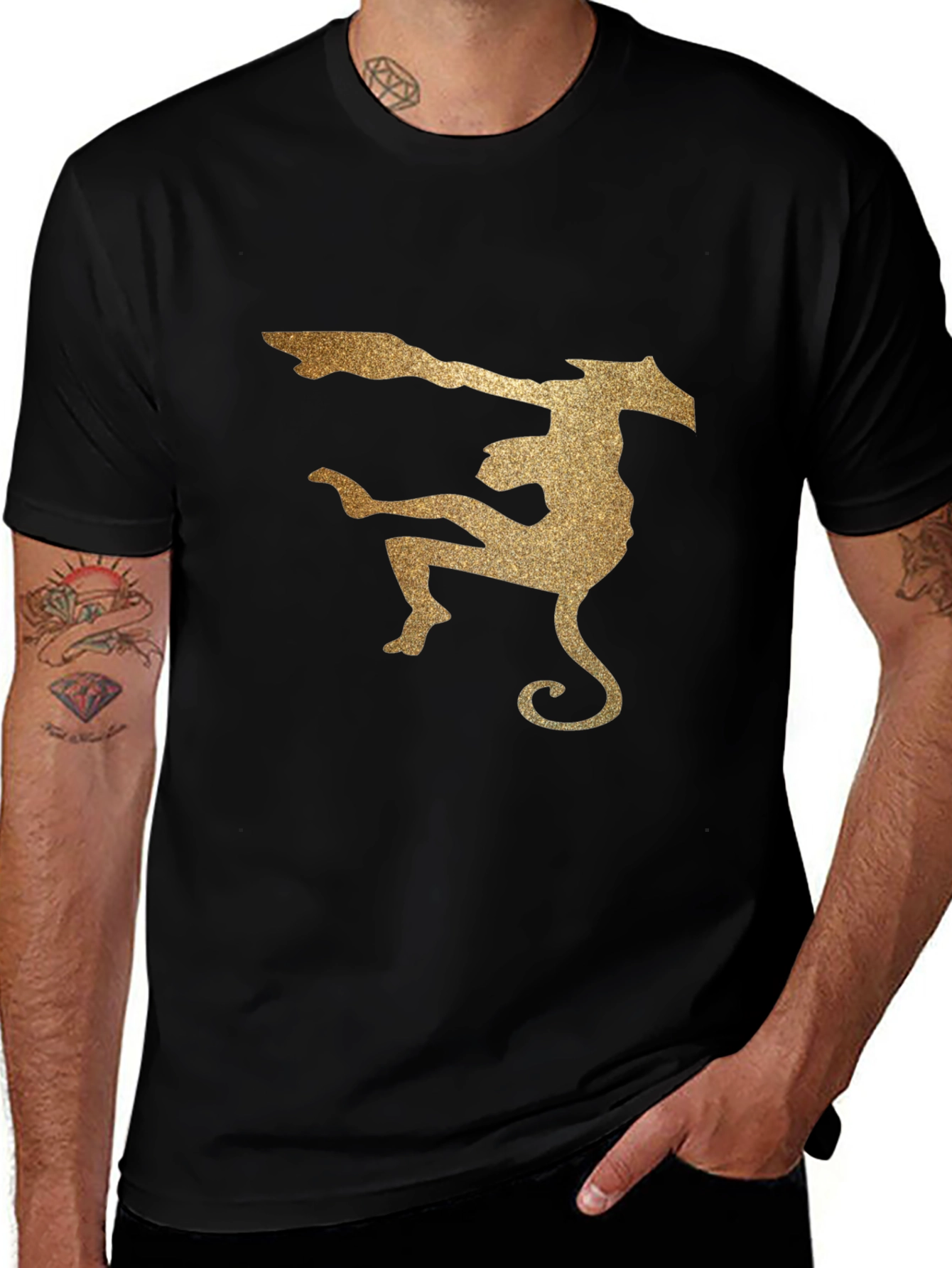 Variant 17 of Monkey Silhouette Graphic Print T-Shirt