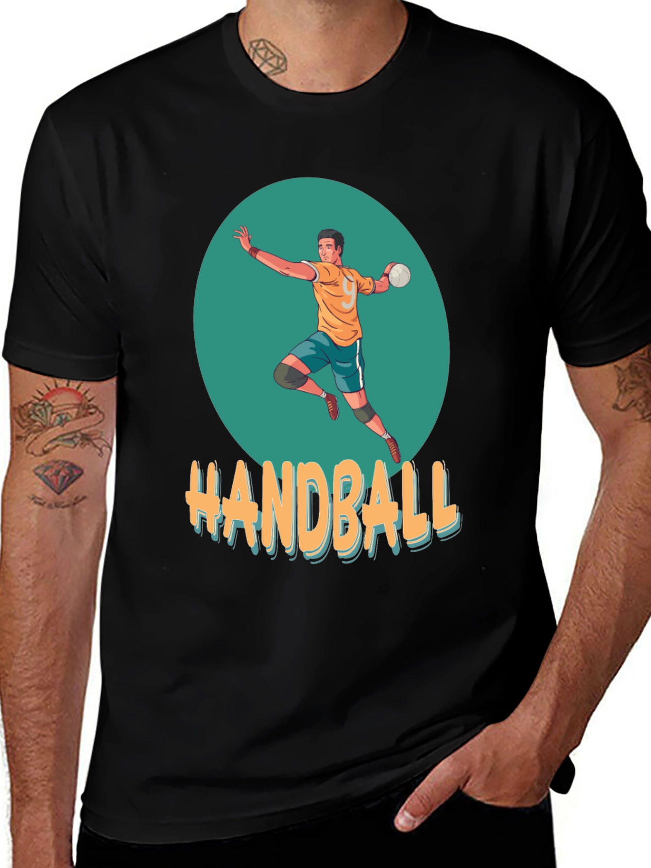 Variant 6 of Handball Player Graphic T-Shirt
