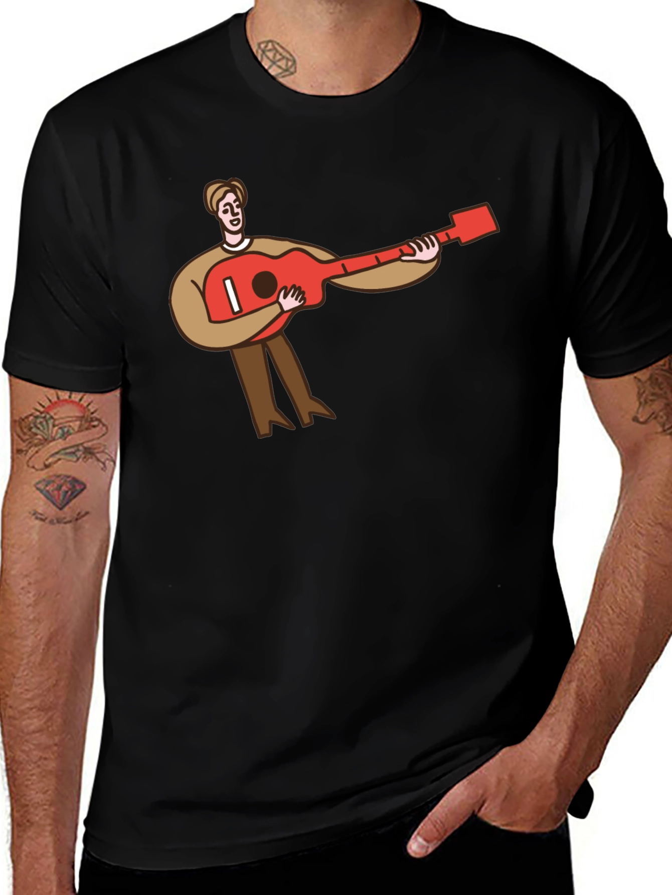 Variant 15 of Guitar Player T-Shirt - Black
