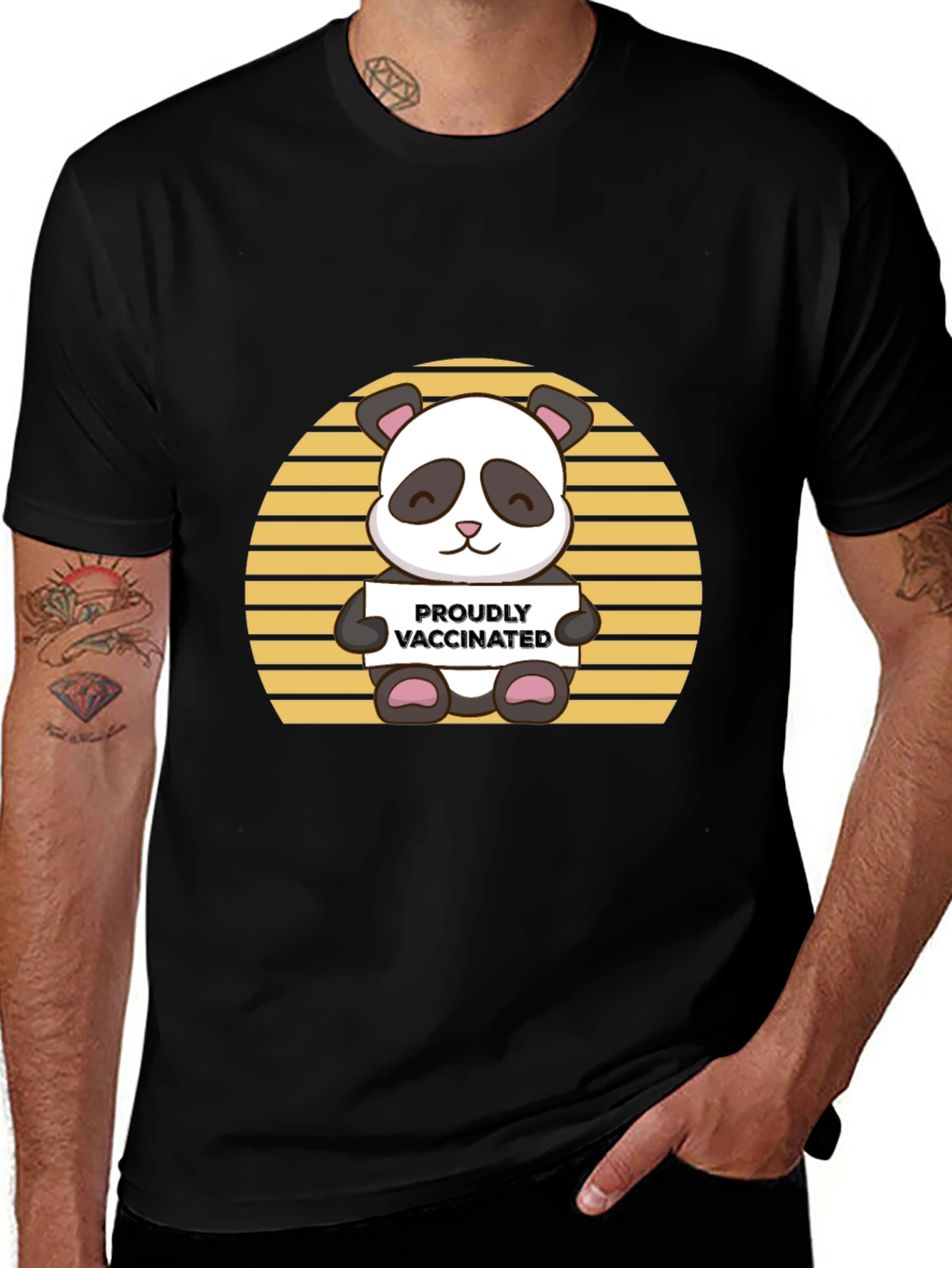 Variant 6 of Vaccinated Panda Graphic Tee