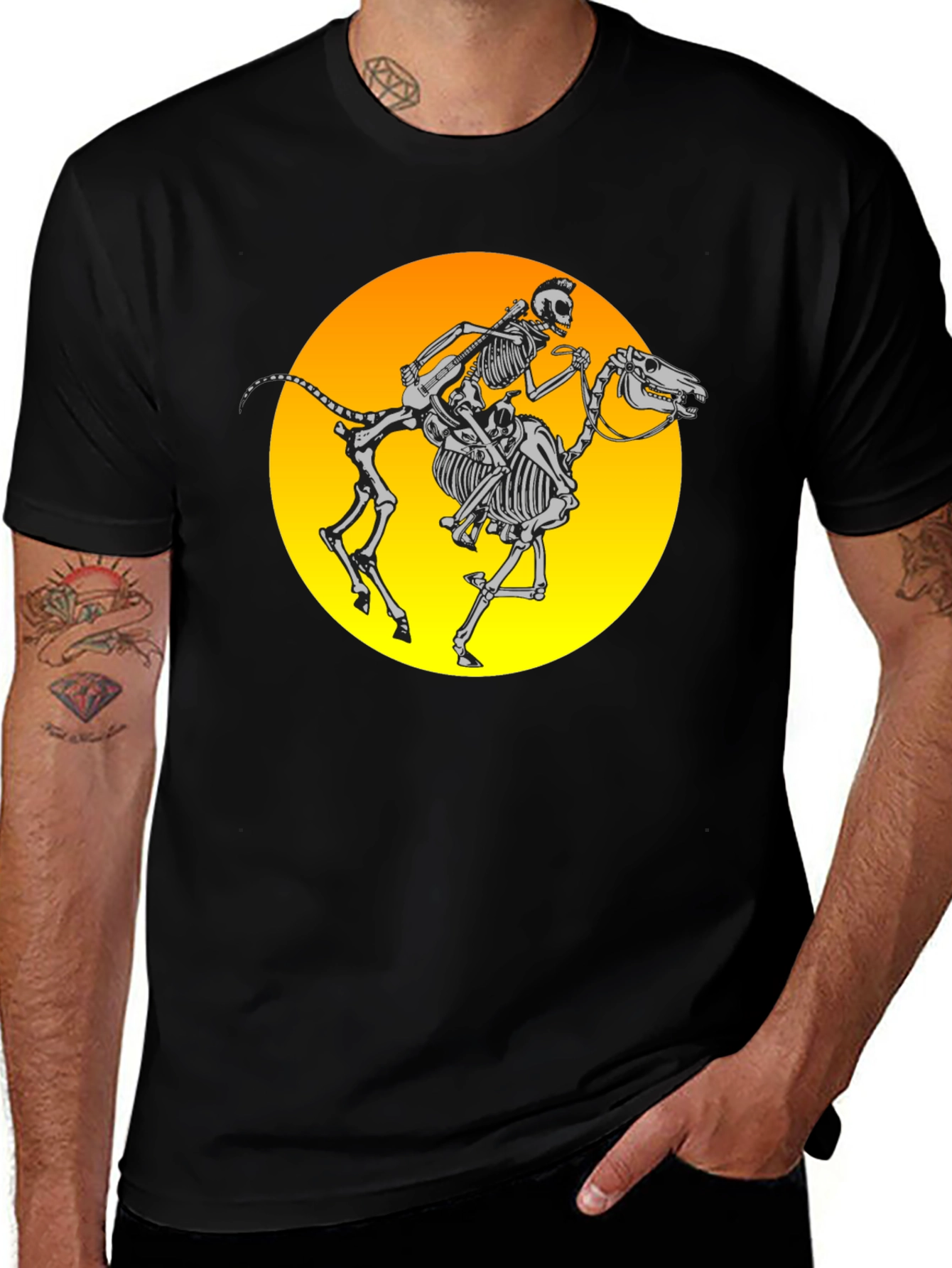 Variant 12 of Skeleton Rider Graphic Tee - Black