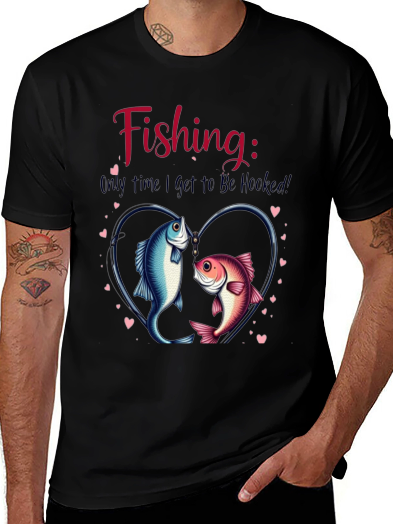 Variant 20 of Fishing Hooked Heart T-Shirt - Valentines Edition