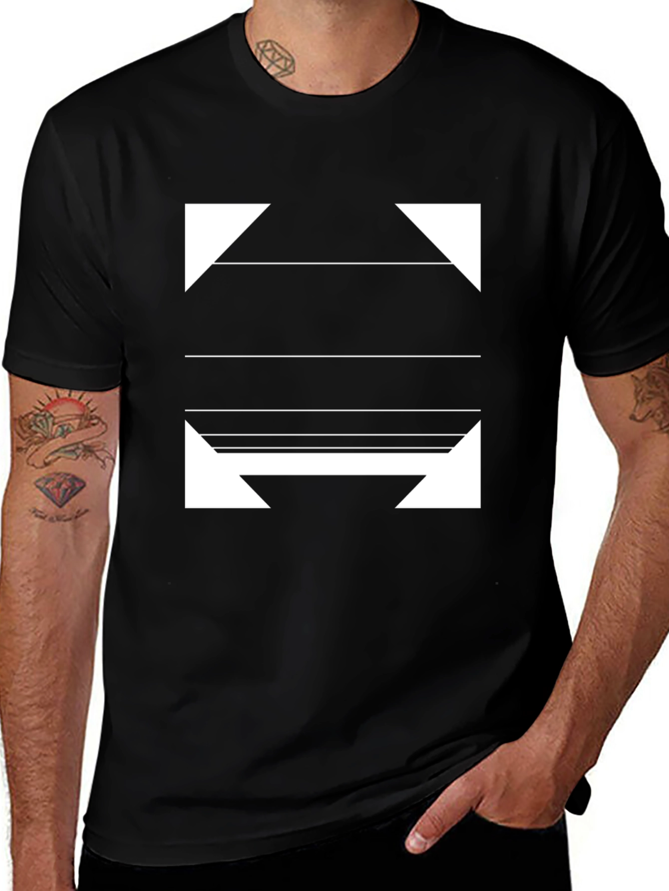 Variant 30 of Modern Graphic Print Black T-Shirt