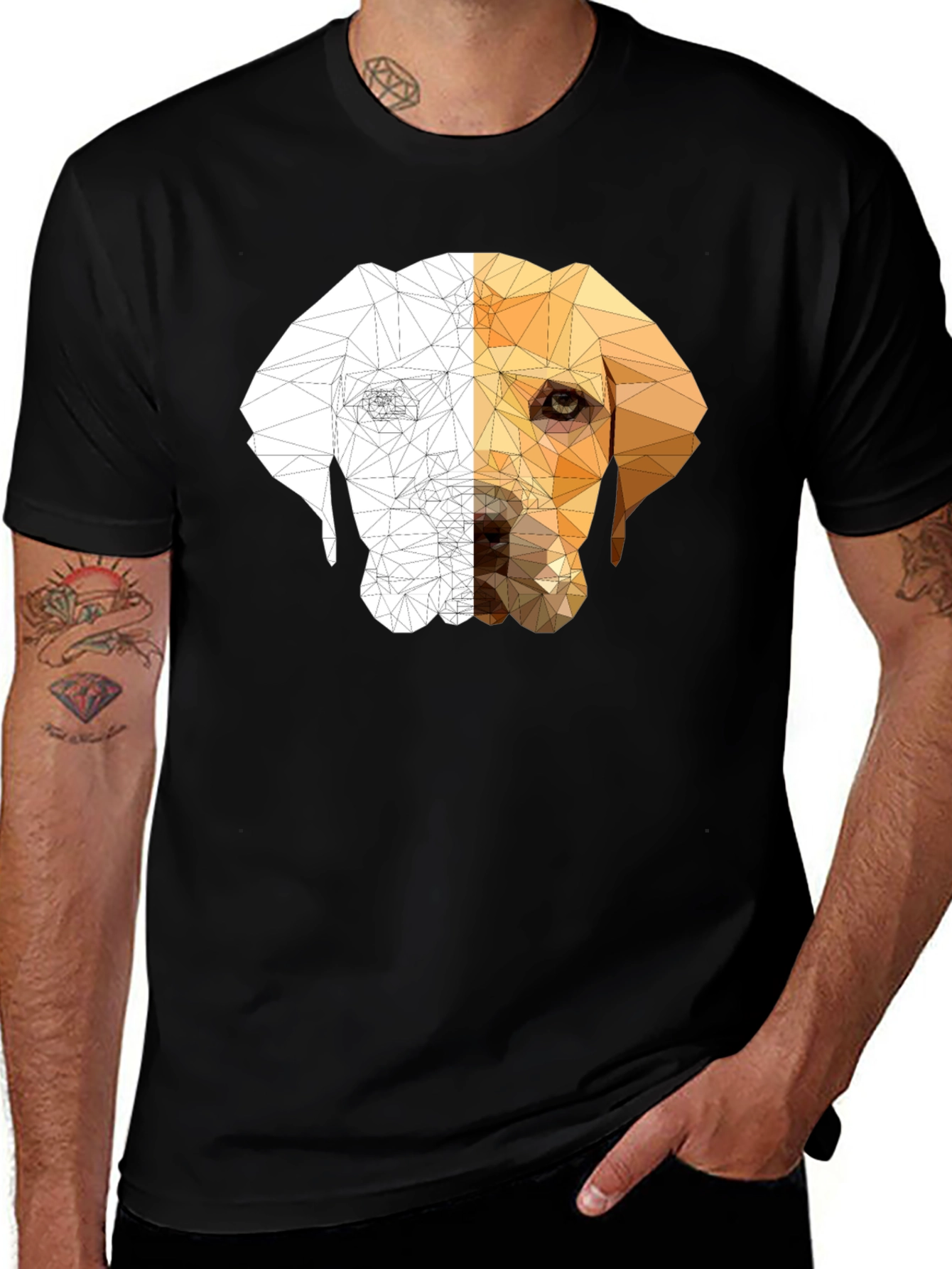 Variant 10 of Geometric Dog Tee - Black Unisex T-Shirt