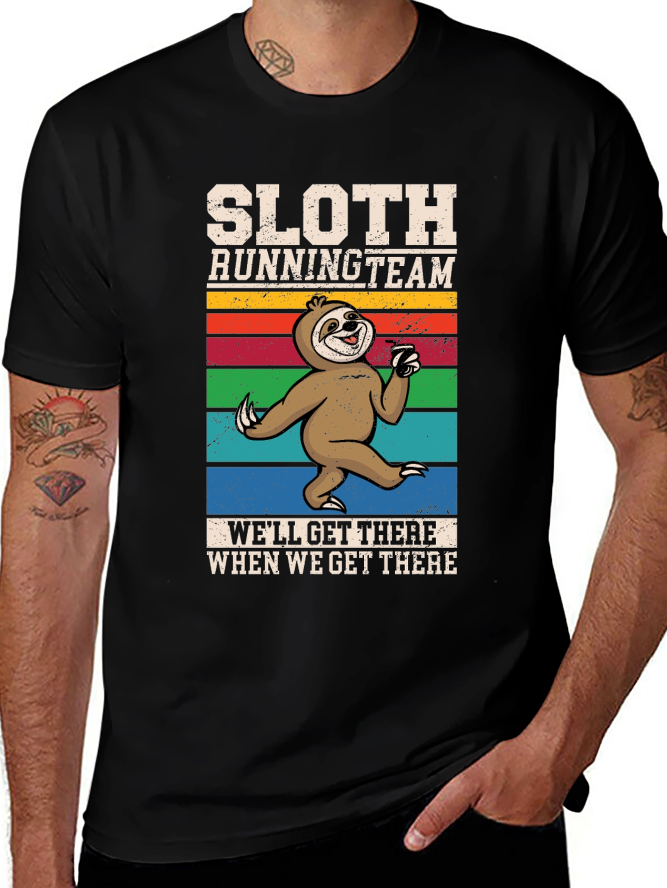 Variant 14 of Sloth Running Team T-Shirt - Funny Graphic Tee