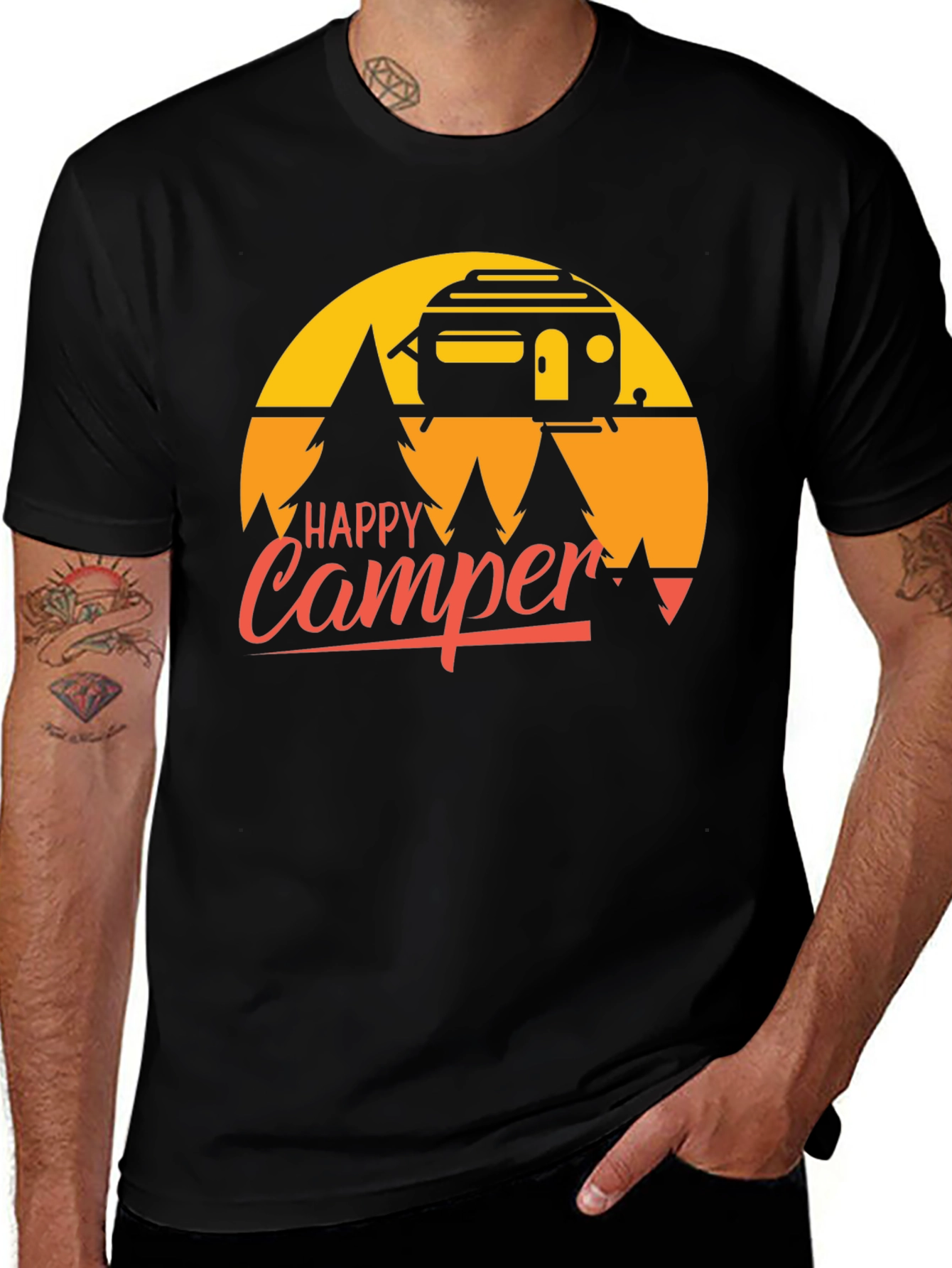 Variant 15 of Happy Camper T-Shirt - Retro Camping Graphic Tee