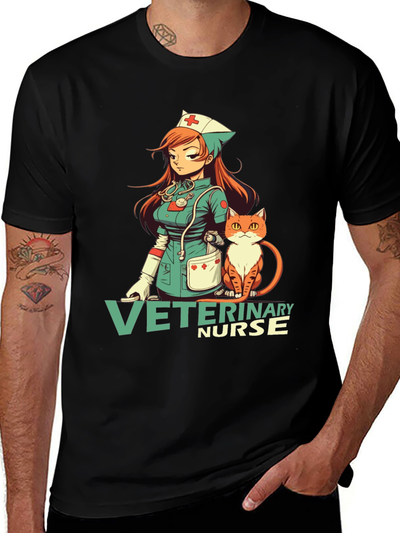 Variant 25 of Veterinary Nurse Anime Style T-Shirt