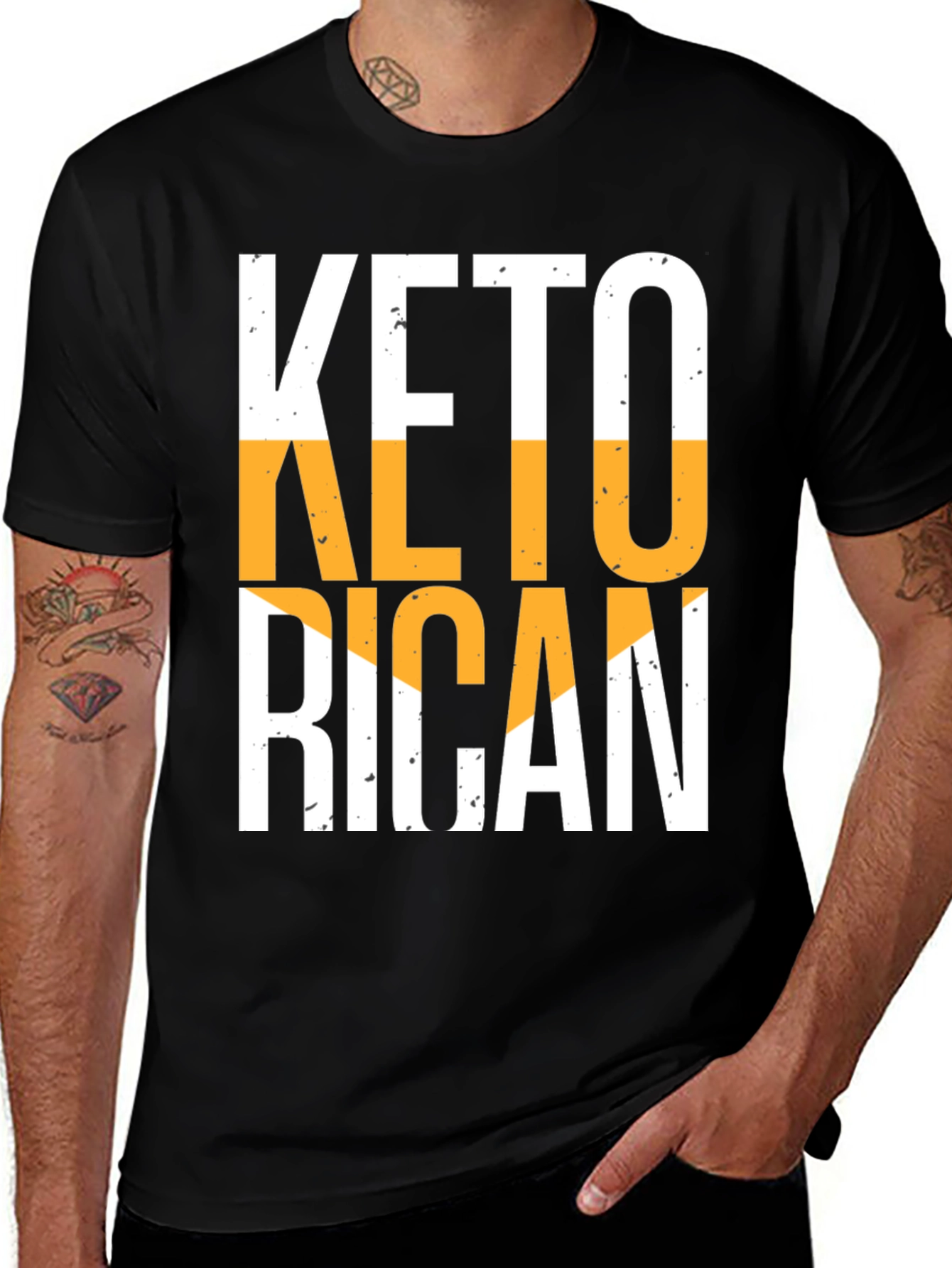 Keto Rican Graphic T-Shirt - Black