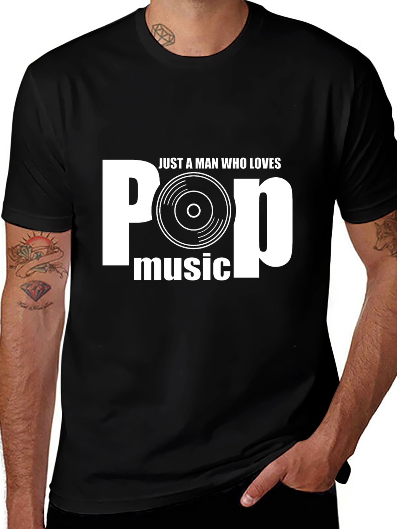 Variant 19 of Pop Music Lover T-Shirt - Just a Man Who Loves Pop