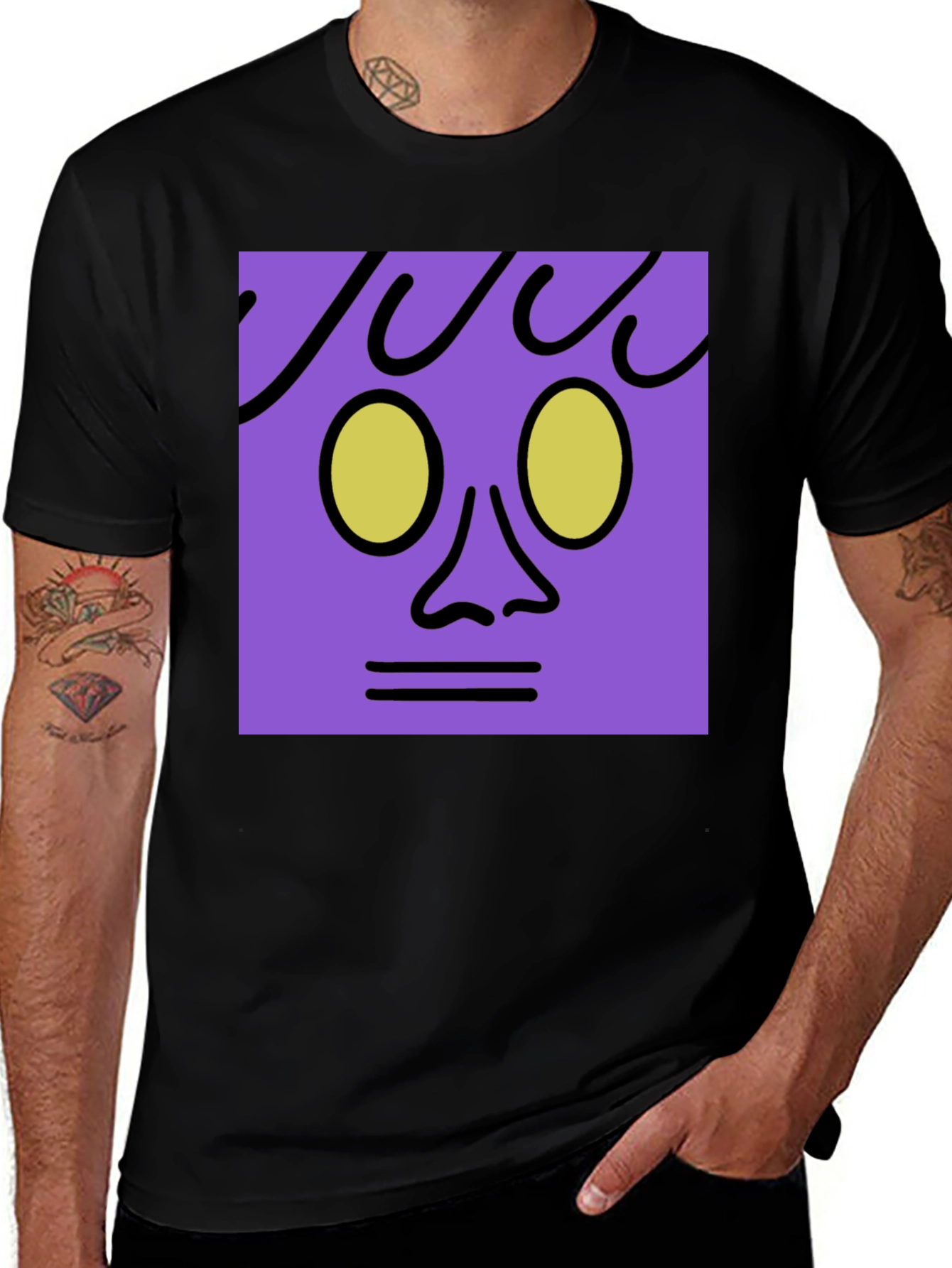 Variant 22 of Abstract Face Graphic Tee - Black