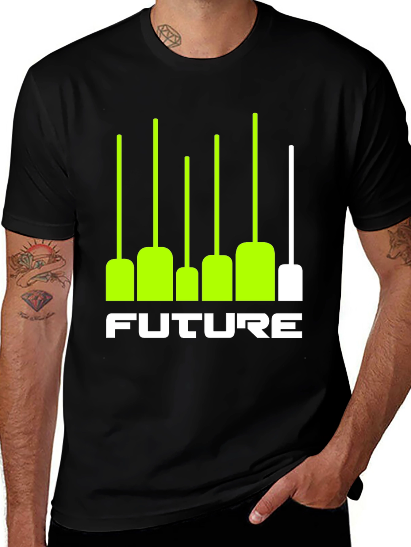 Variant 15 of Future Graphic Tee - Black T-Shirt with Modern Design