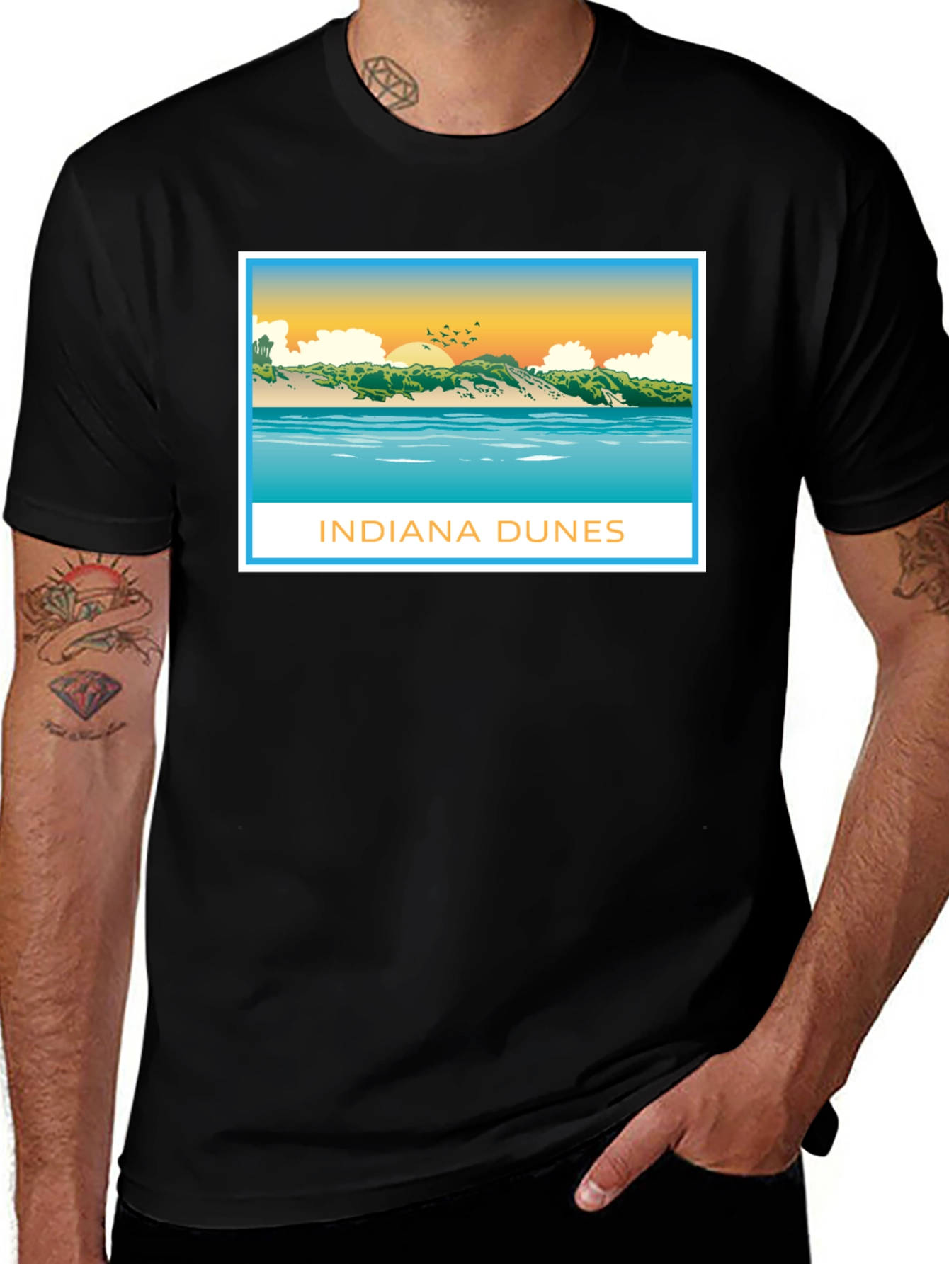 Indiana Dunes Graphic Tee - Black