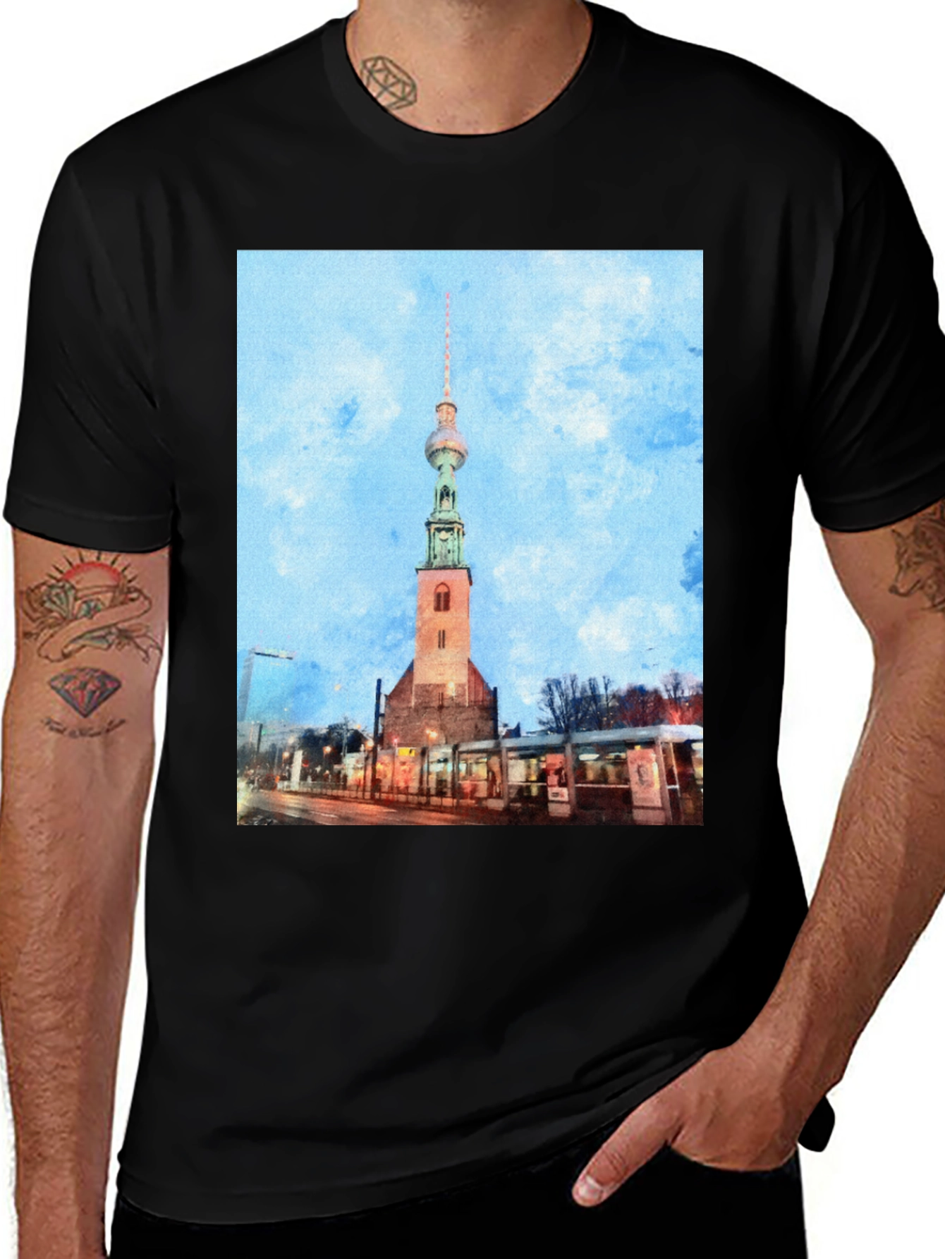 Berlin Tower T-Shirt - Unique Cityscape Tee