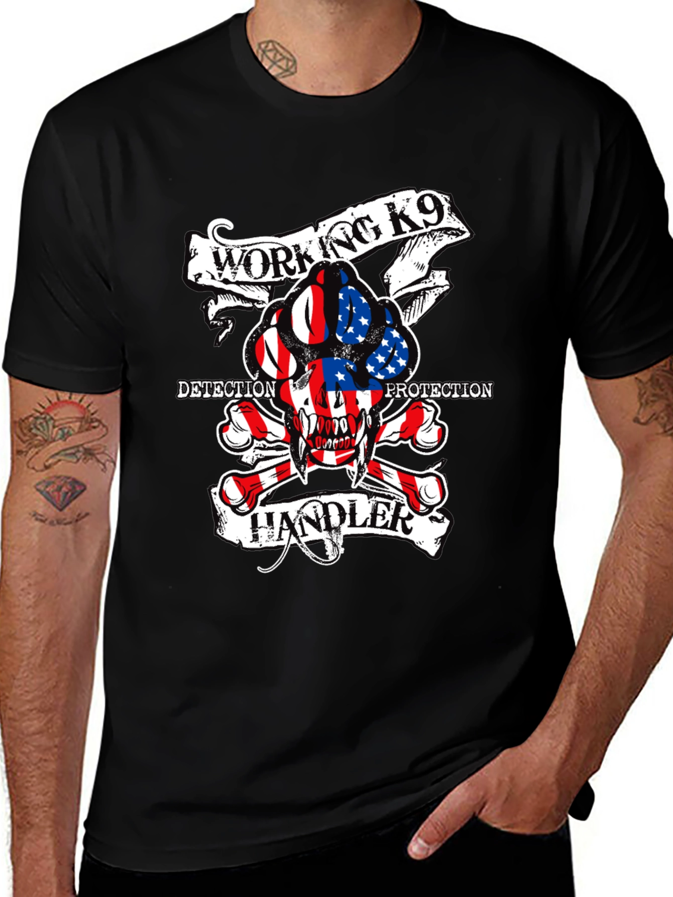 Variant 20 of Working K9 Handler Tee - Detection & Protection Dog Shirt