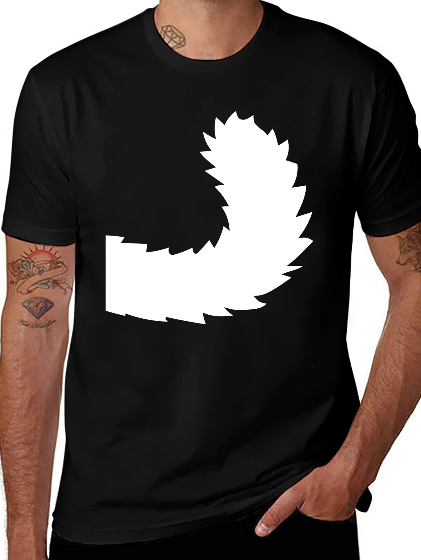 Variant 8 of Novelty Wolf Tail Graphic Tee - Cool & Quirky Design