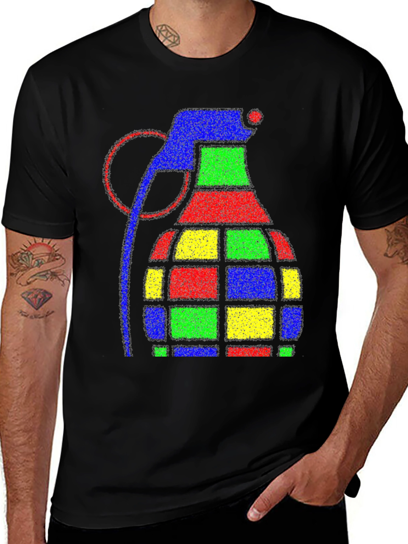 Variant 12 of Colorful Grenade Graphic T-Shirt