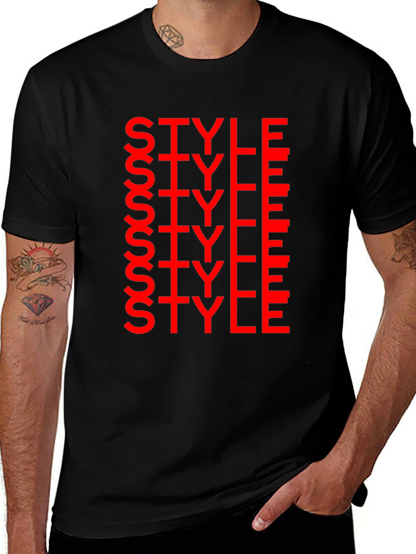 Variant 3 of Bold 'Style' Graphic Print Crew Neck T-Shirt