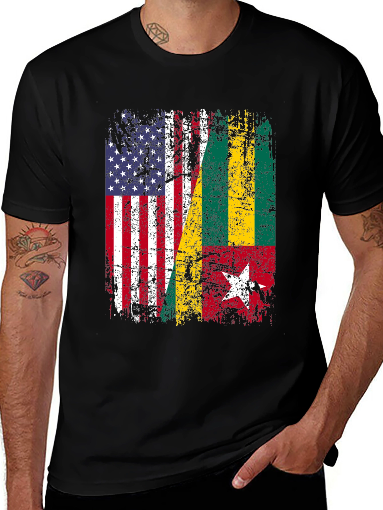 USA & Togo Flag Graphic T-Shirt - Unisex