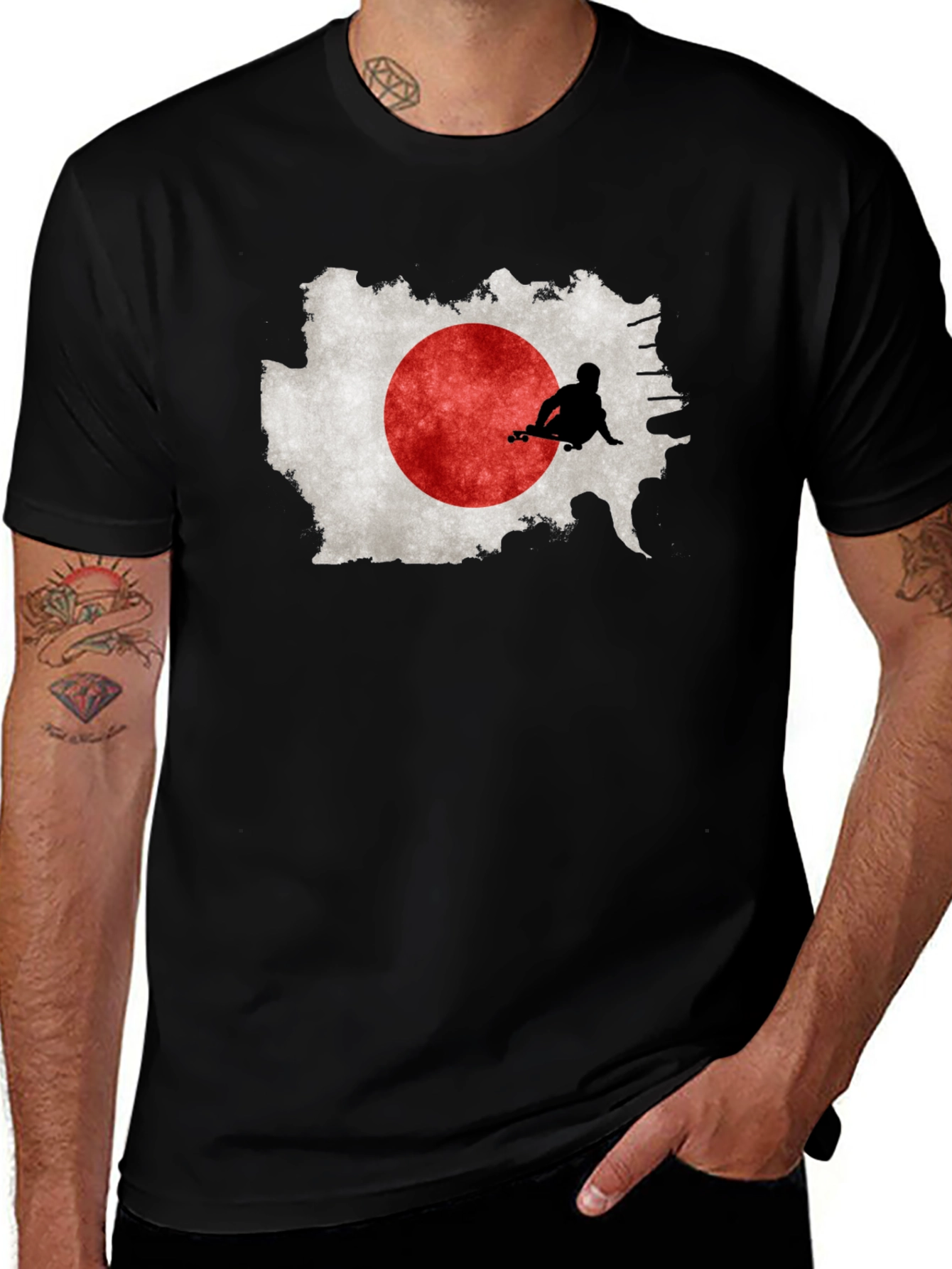 Variant 9 of Japan Flag Skateboarder Graphic Tee