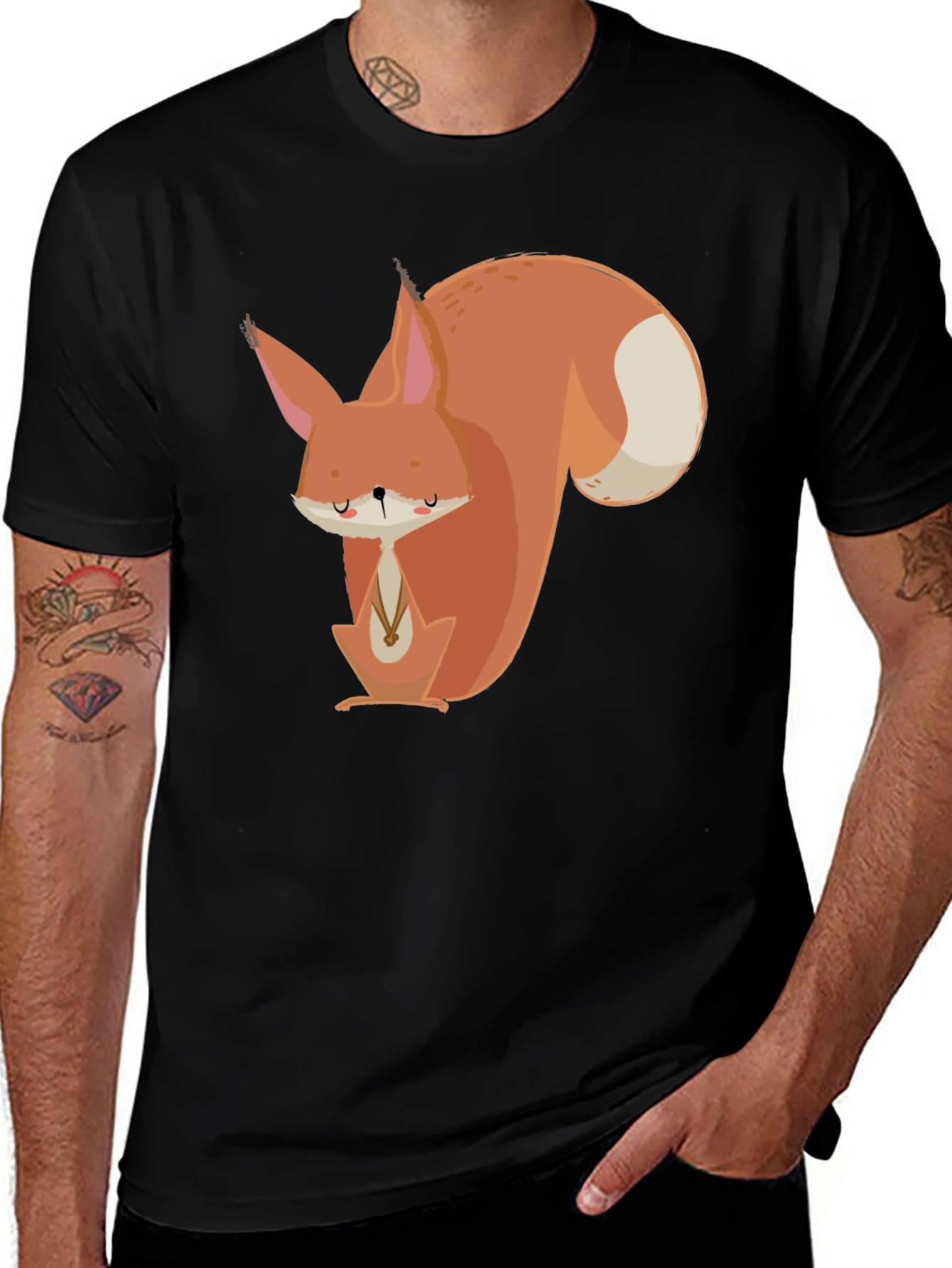 Variant 29 of Squirrel Graphic Tee - Unisex Black T-Shirt