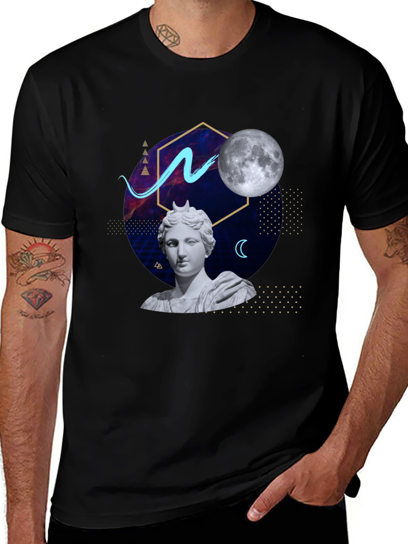 Variant 30 of Artsy Graphic Tee - Moon Goddess Design