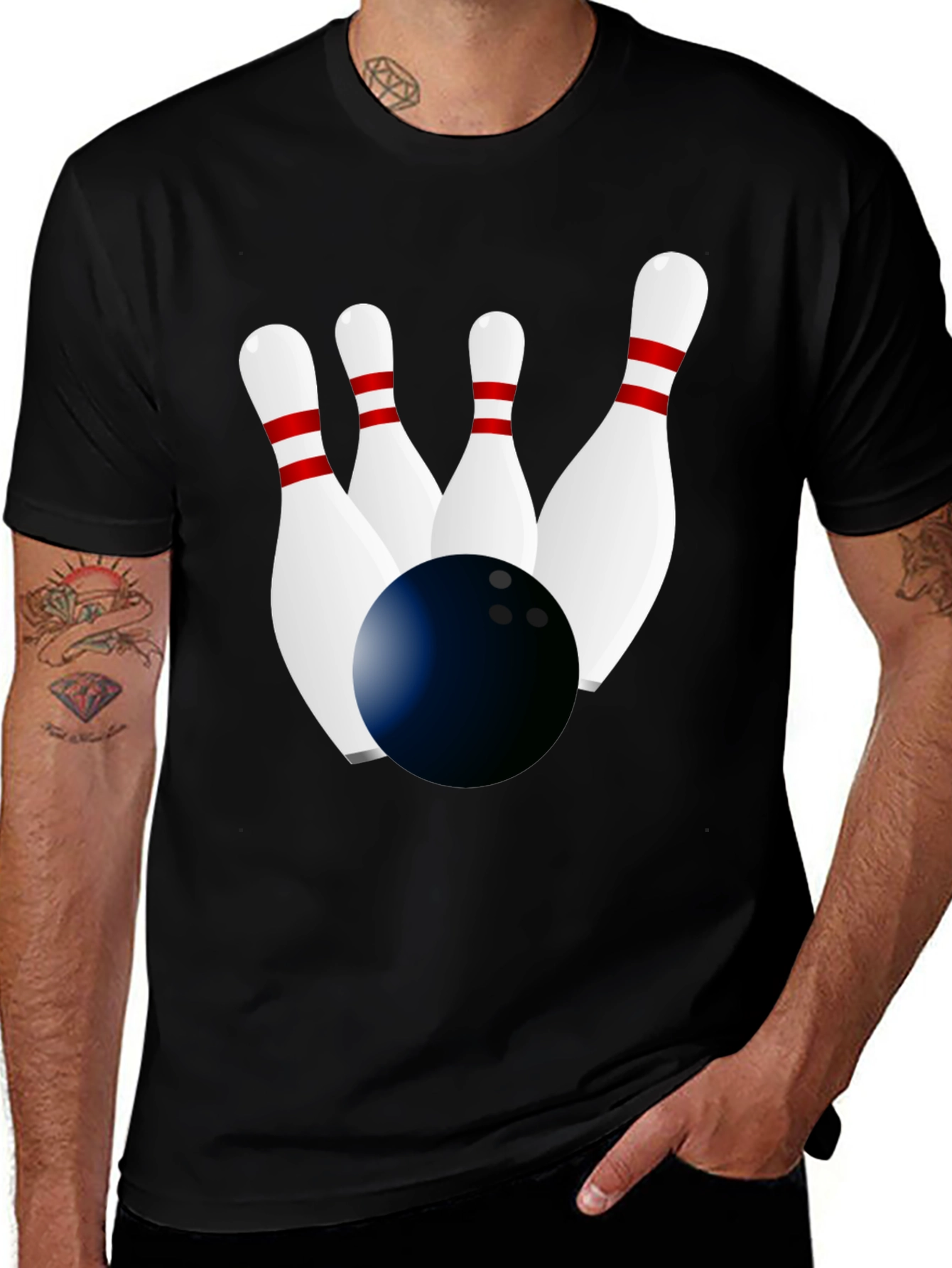 Bowling Strike Black T-Shirt