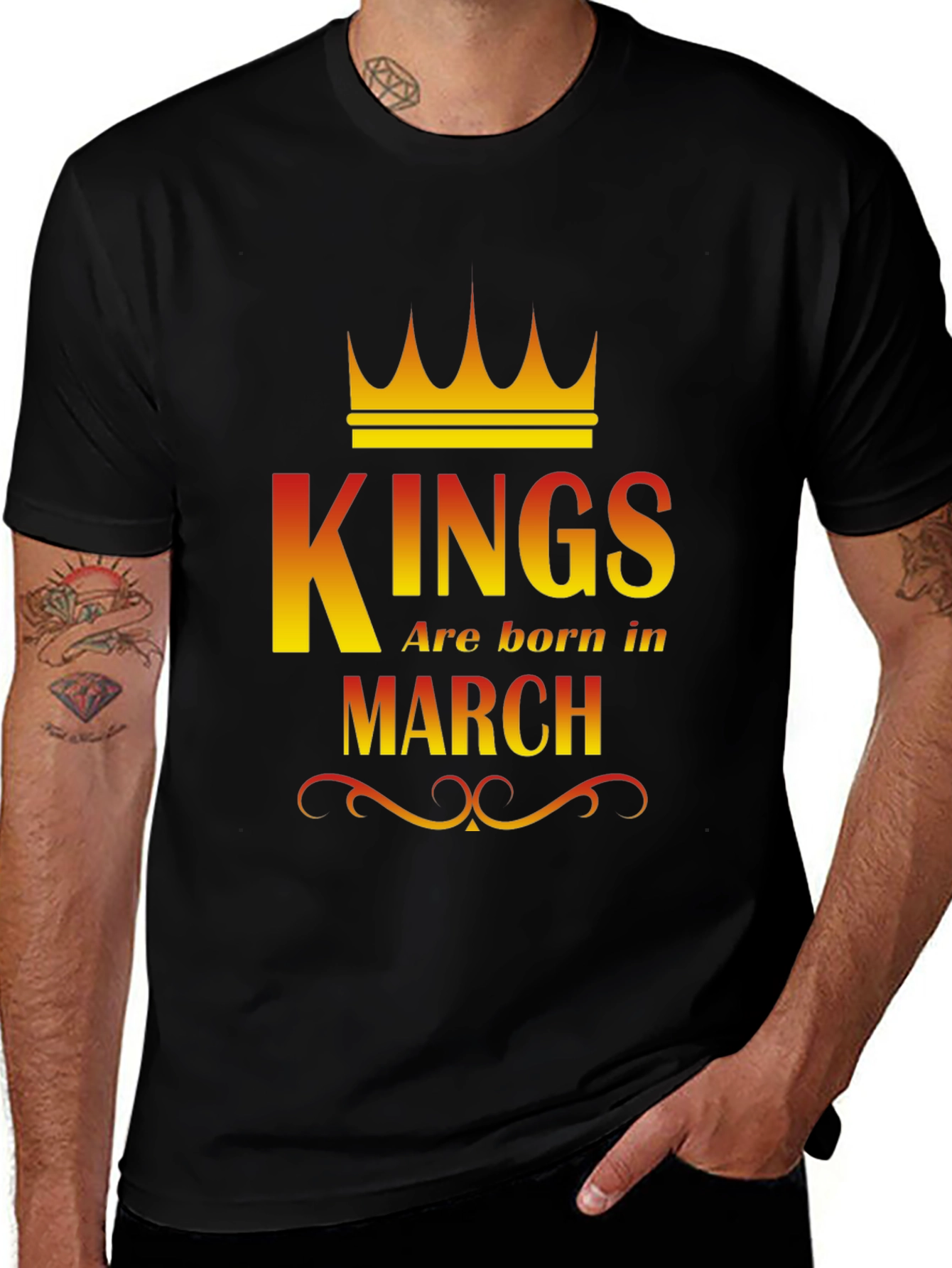 Variant 2 of Kings Are Born In March Graphic T-Shirt