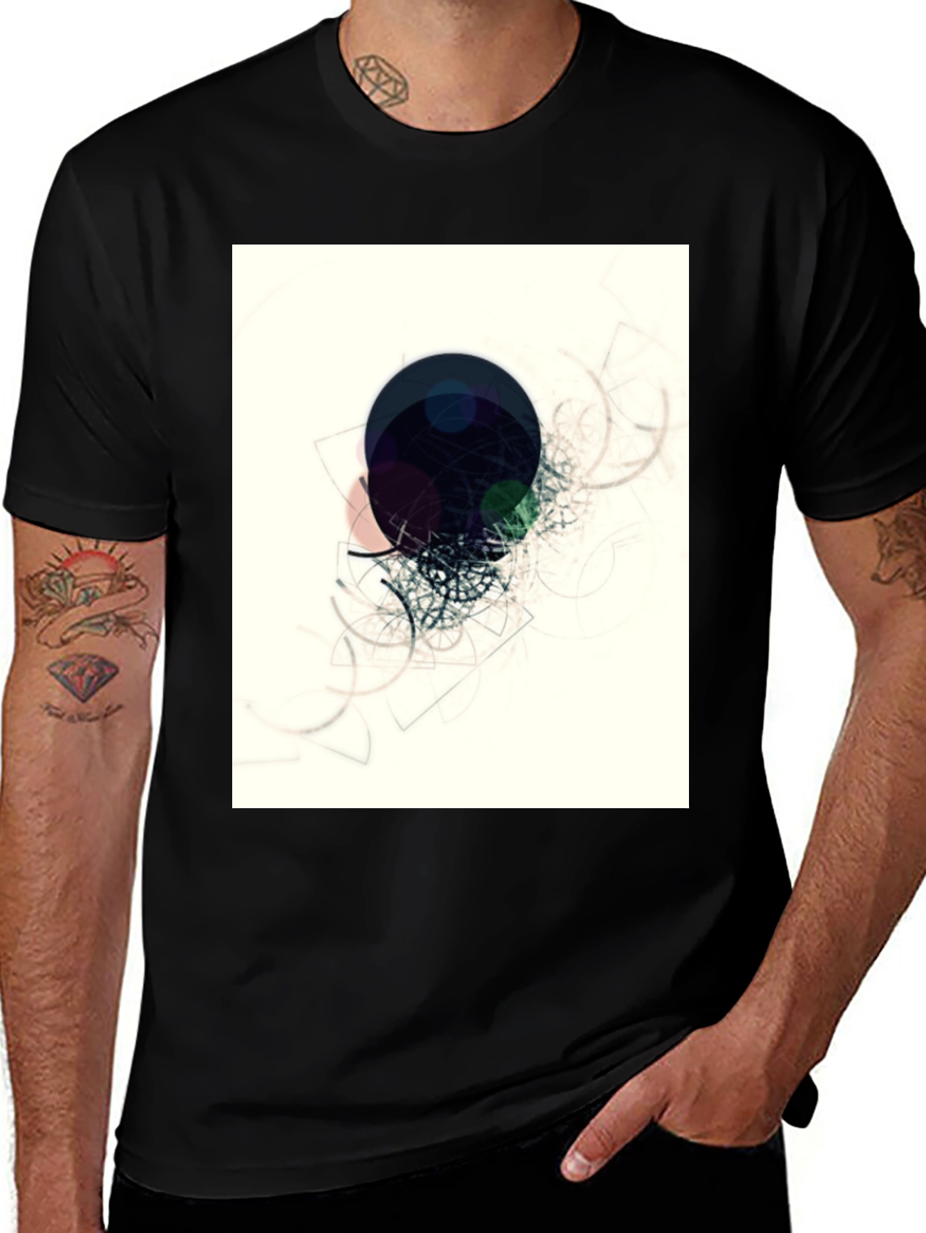 Variant 20 of Abstract Art Graphic Black T-Shirt