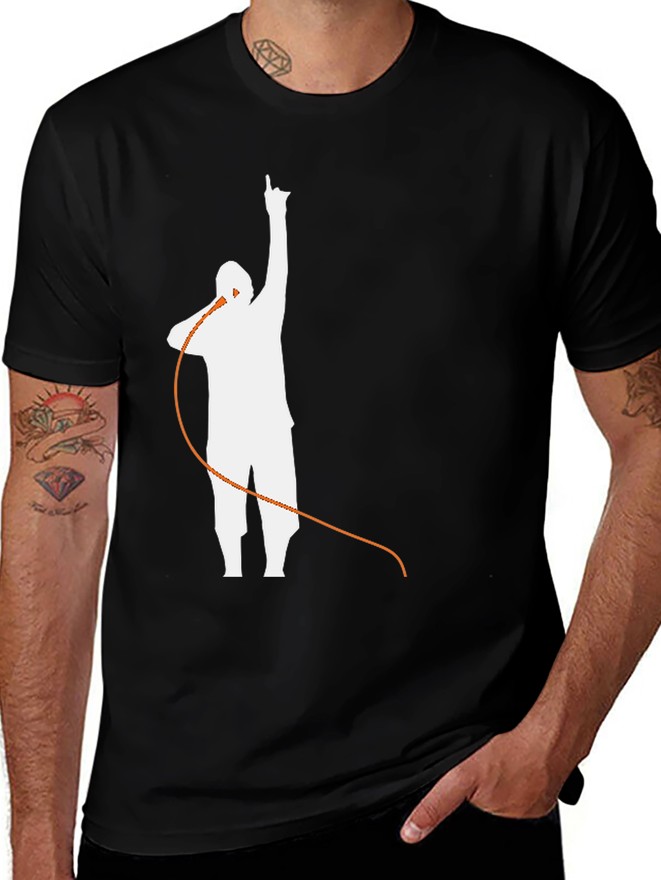 Variant 11 of Retro Music Silhouette Graphic Tee