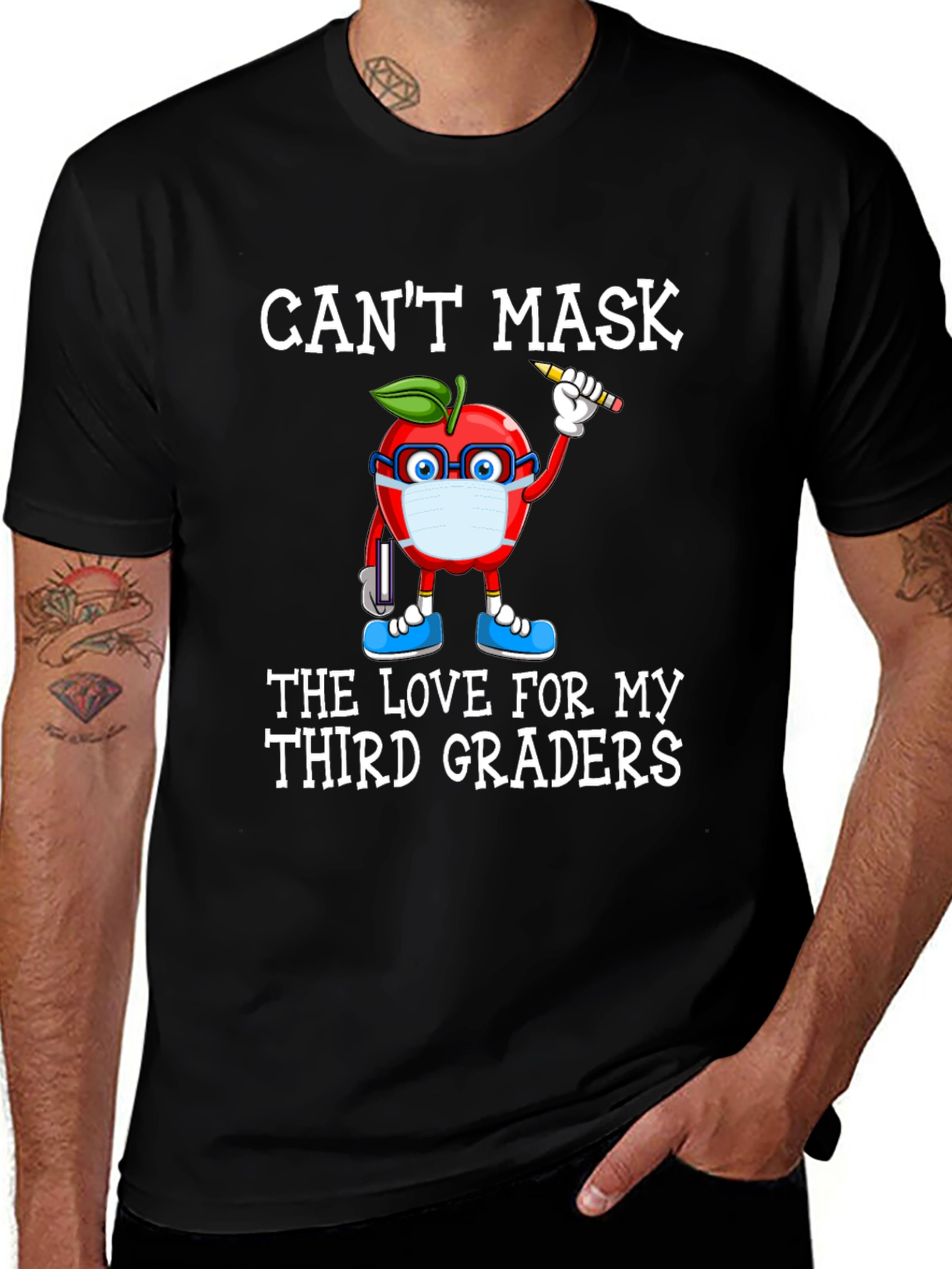 Variant 20 of Can't Mask Love for Third Graders Teacher T-Shirt